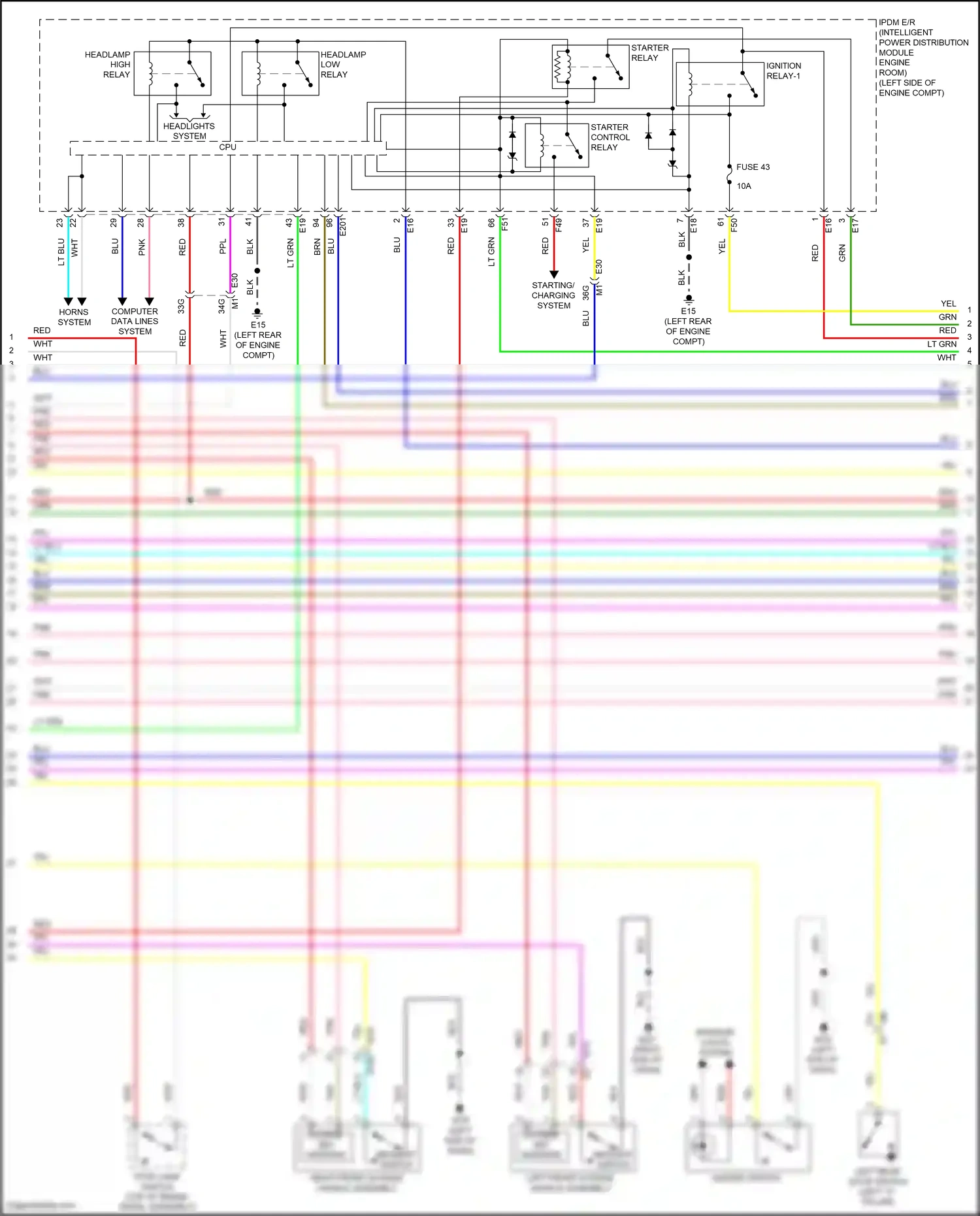 Wiring diagram left "c" pillar) for Nissan Maxima A36 (2015-2024) (14 of 20)
