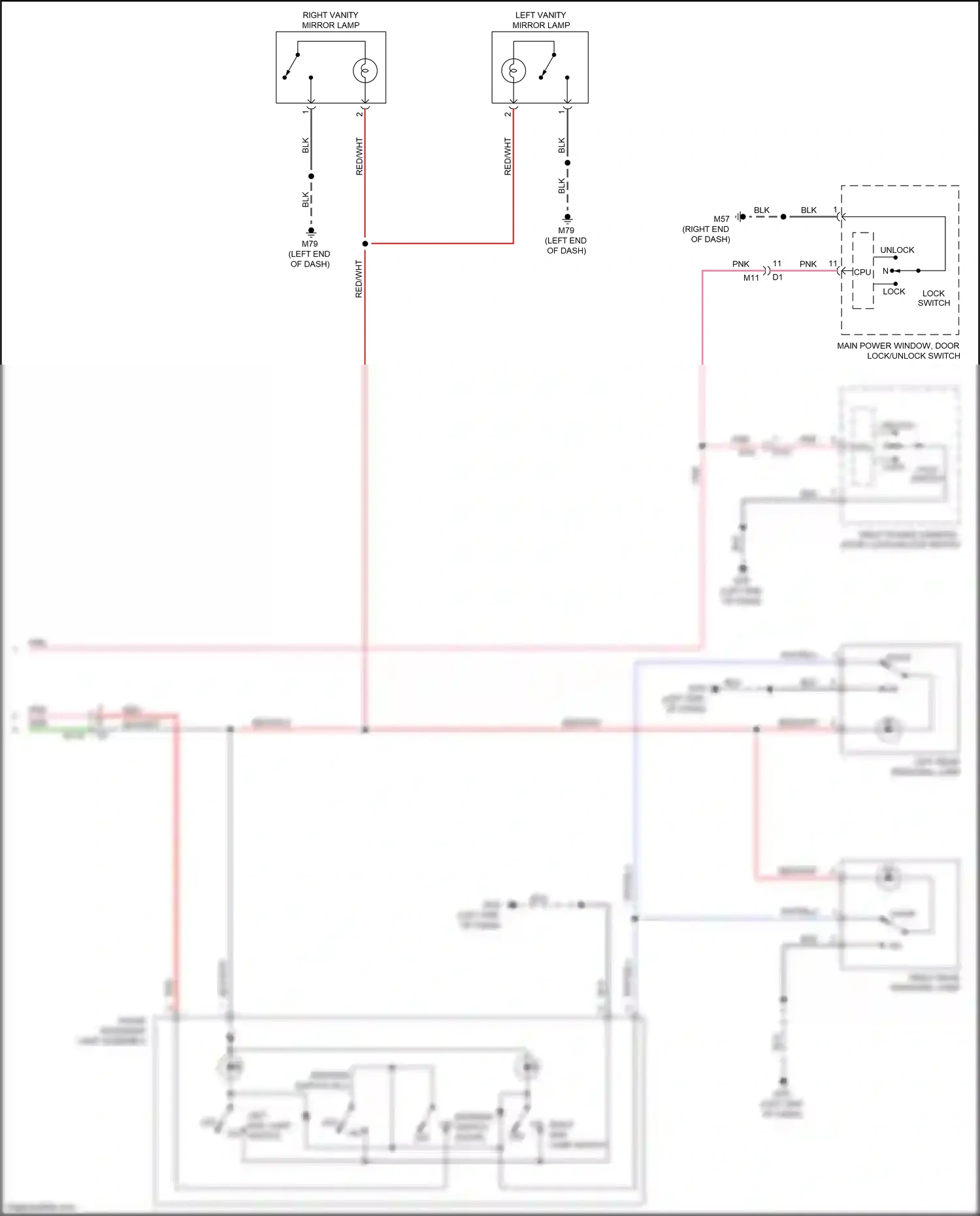 Wiring diagram left map lamp switch for Nissan Maxima A36 (2015-2024) (1 of 1)