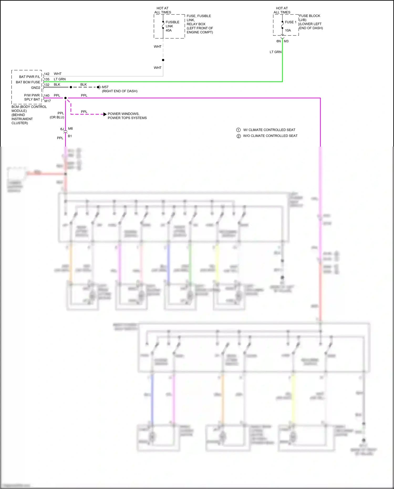 Wiring diagram lumber support switch for Nissan Maxima A36 (2015-2024) (1 of 1)