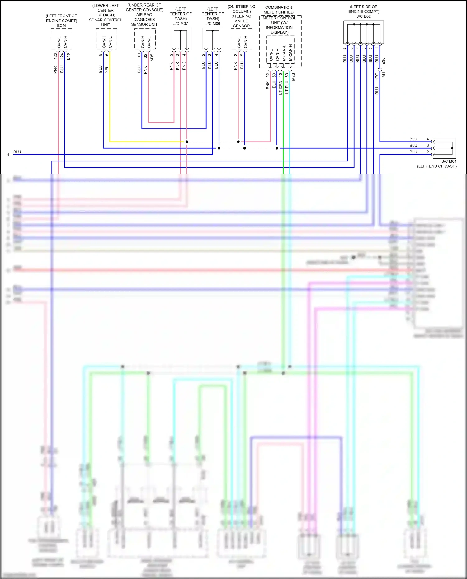 Wiring diagram multi- function switch for Nissan Maxima A36 (2015-2024) (3 of 12)