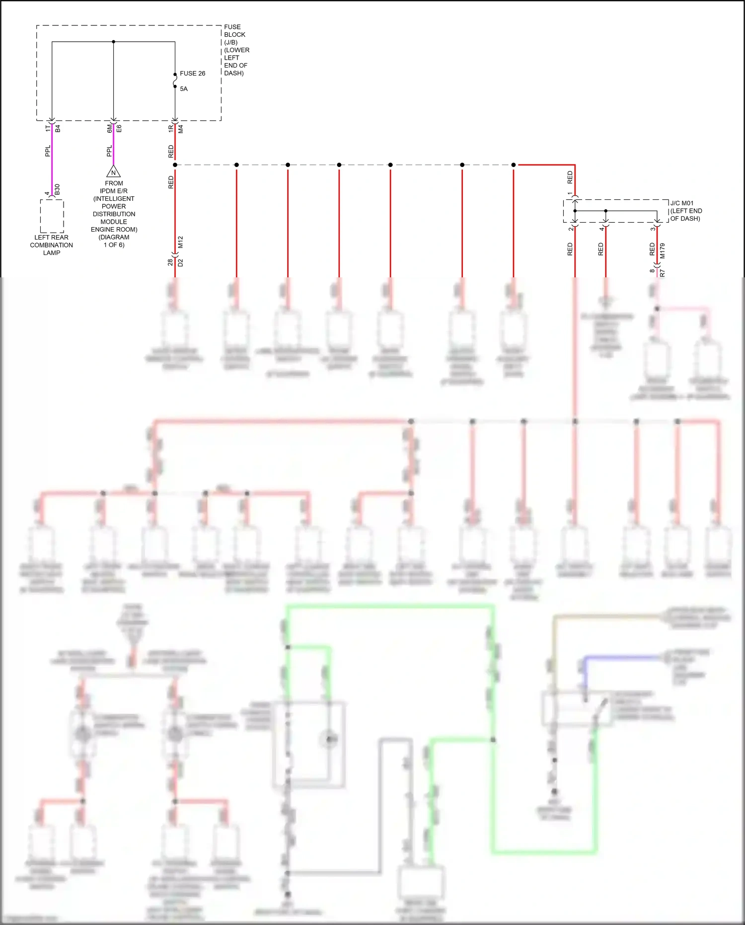 Wiring diagram multi- function switch for Nissan Maxima A36 (2015-2024) (12 of 12)