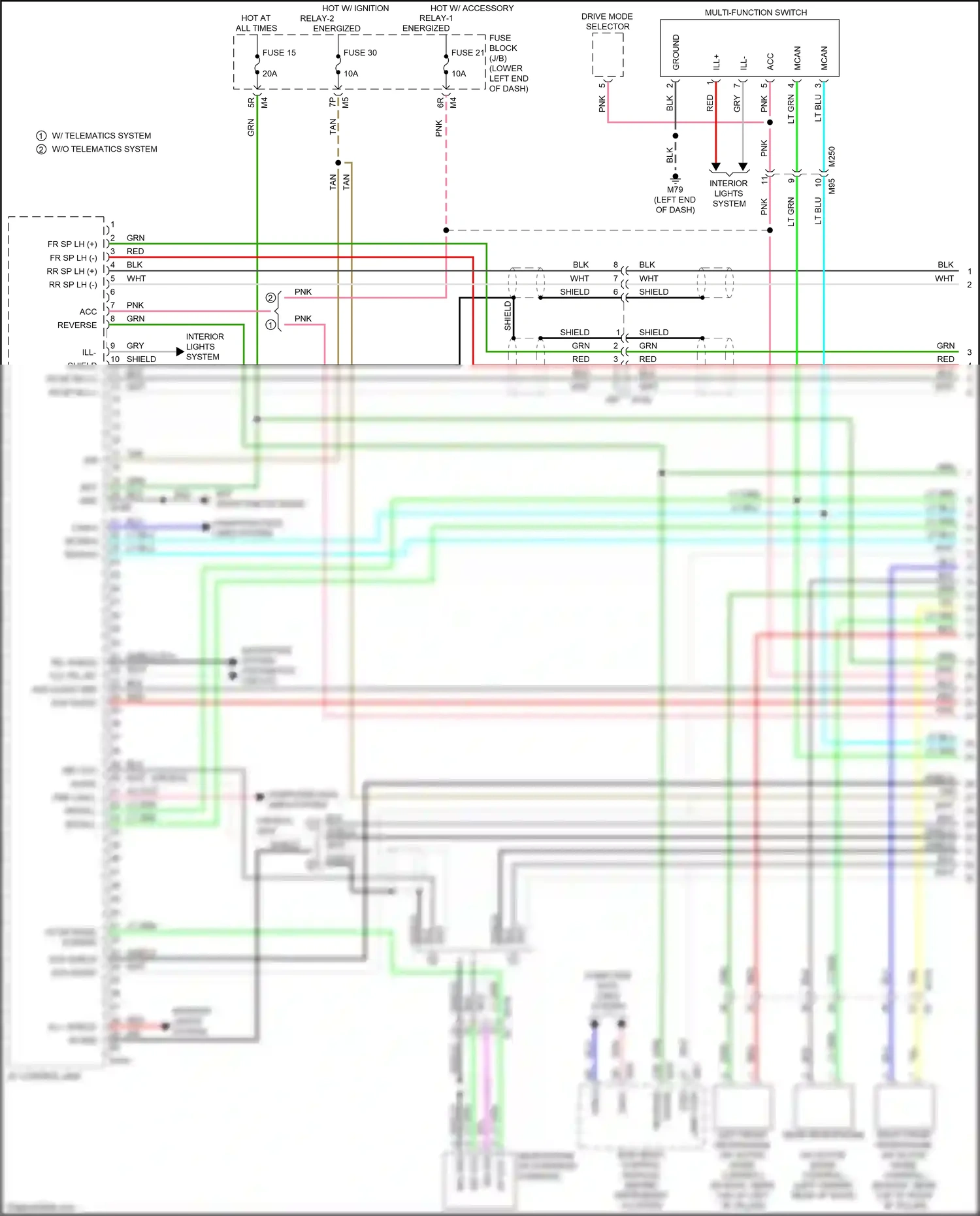 Wiring diagram navigation system for Nissan Maxima A36 (2015-2024) (2 of 6)