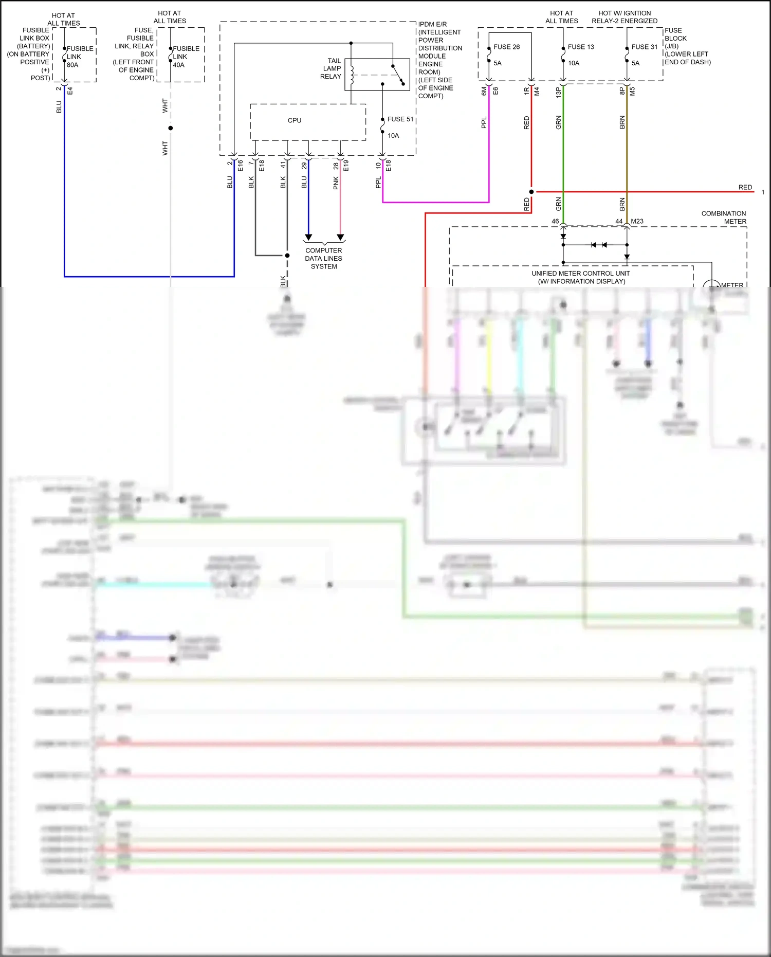 Wiring diagram output 2 for Nissan Maxima A36 (2015-2024) (3 of 4)