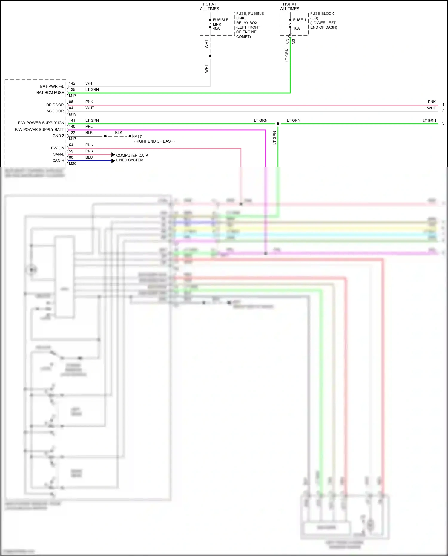 Wiring diagram power window lock switch for Nissan Maxima A36 (2015-2024) (1 of 1)