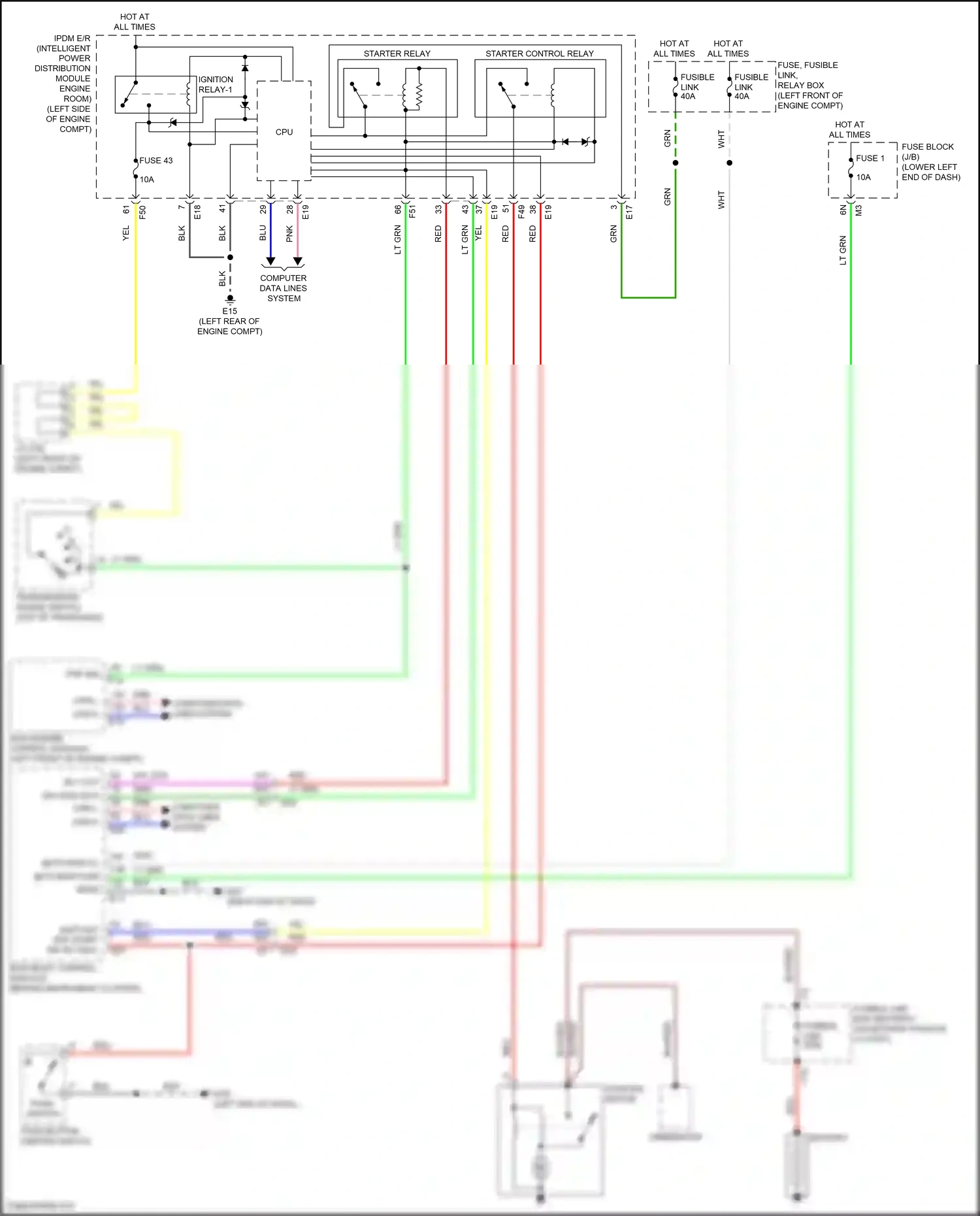 Wiring diagram push switch for Nissan Maxima A36 (2015-2024) (5 of 5)