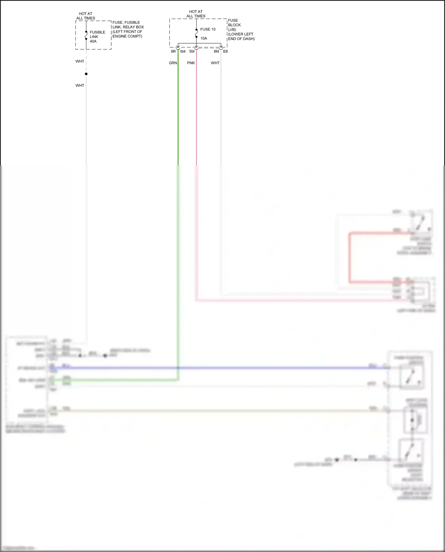 Wiring diagram shift lock solenoid for Nissan Maxima A36 (2015-2024) (1 of 2)