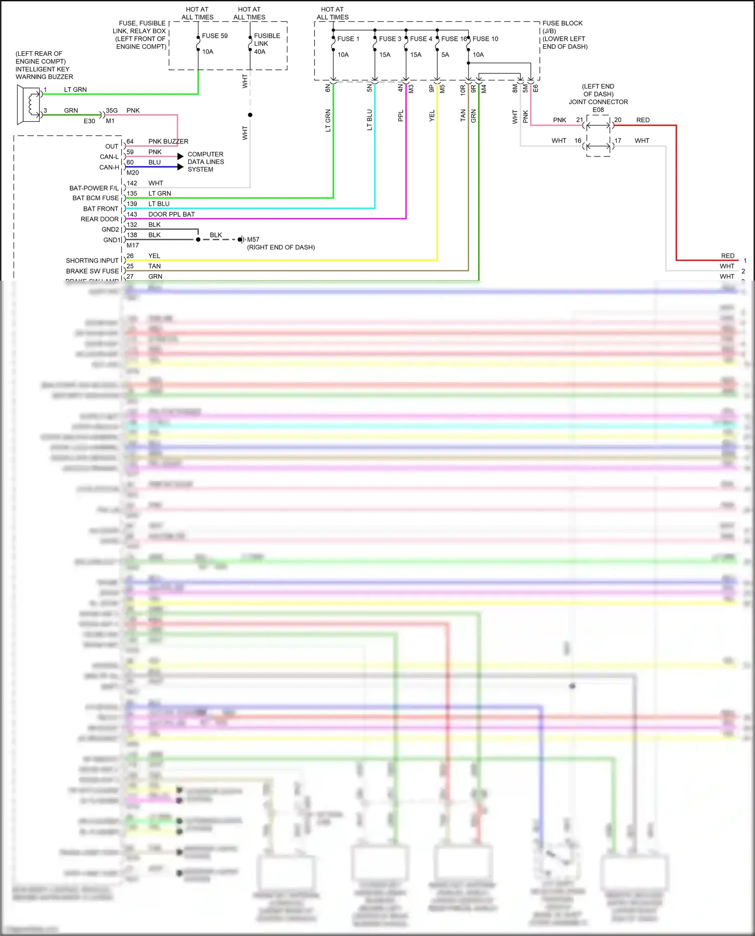 Wiring diagram shorting input for Nissan Maxima A36 (2015-2024) (1 of 5)