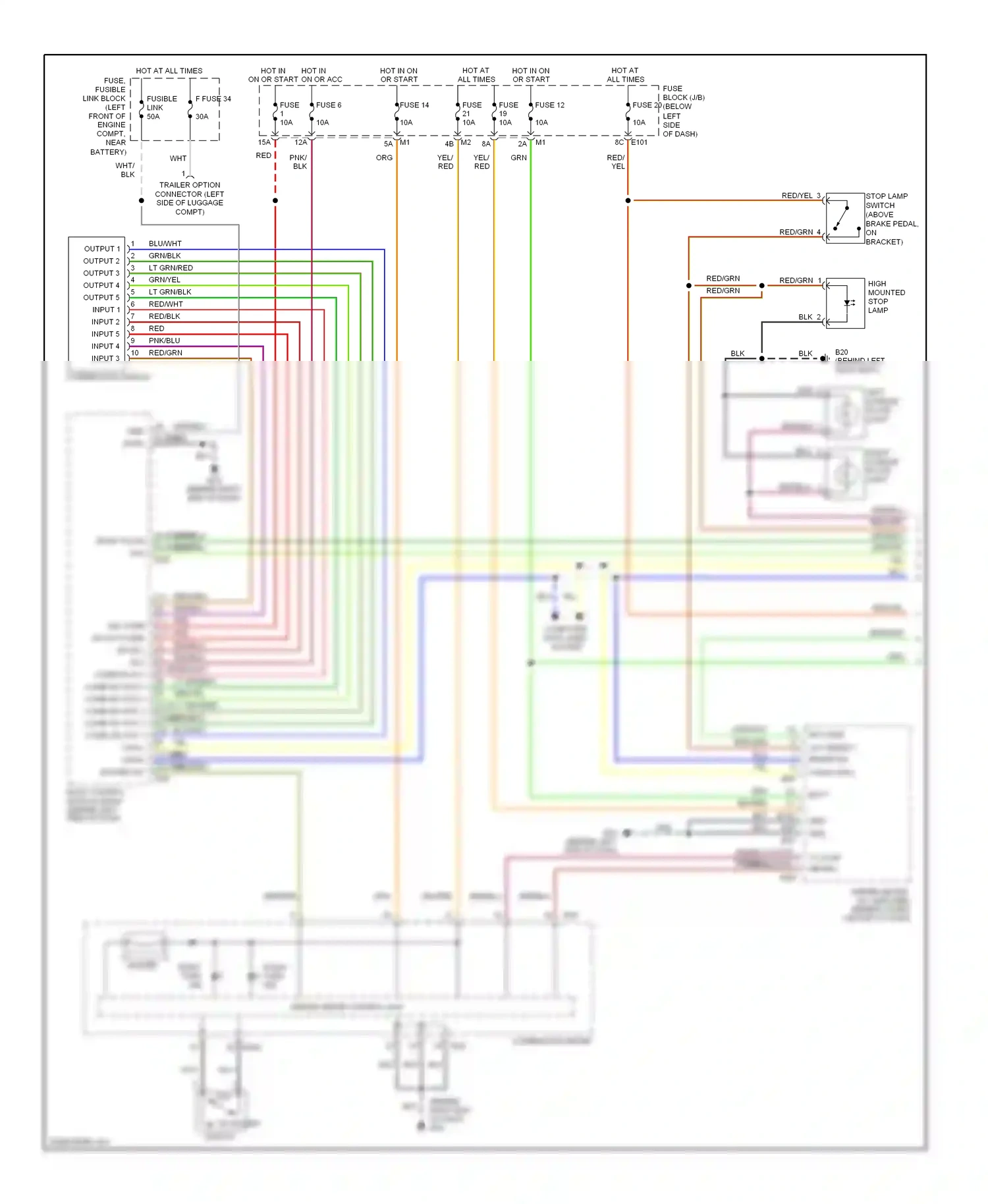 Wiring diagram combination meter for Nissan Murano Z50 (2002-2008) (5 of 18)