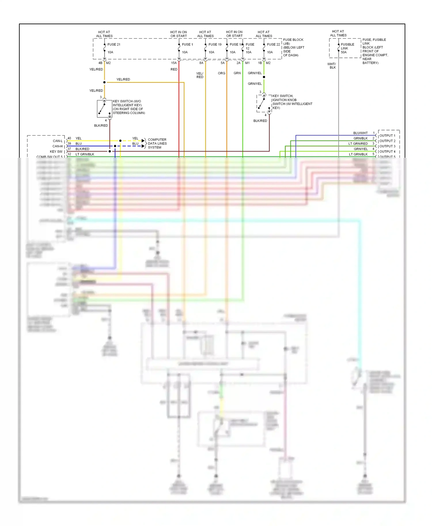 Wiring diagram combination meter for Nissan Murano Z50 (2002-2008) (18 of 18)