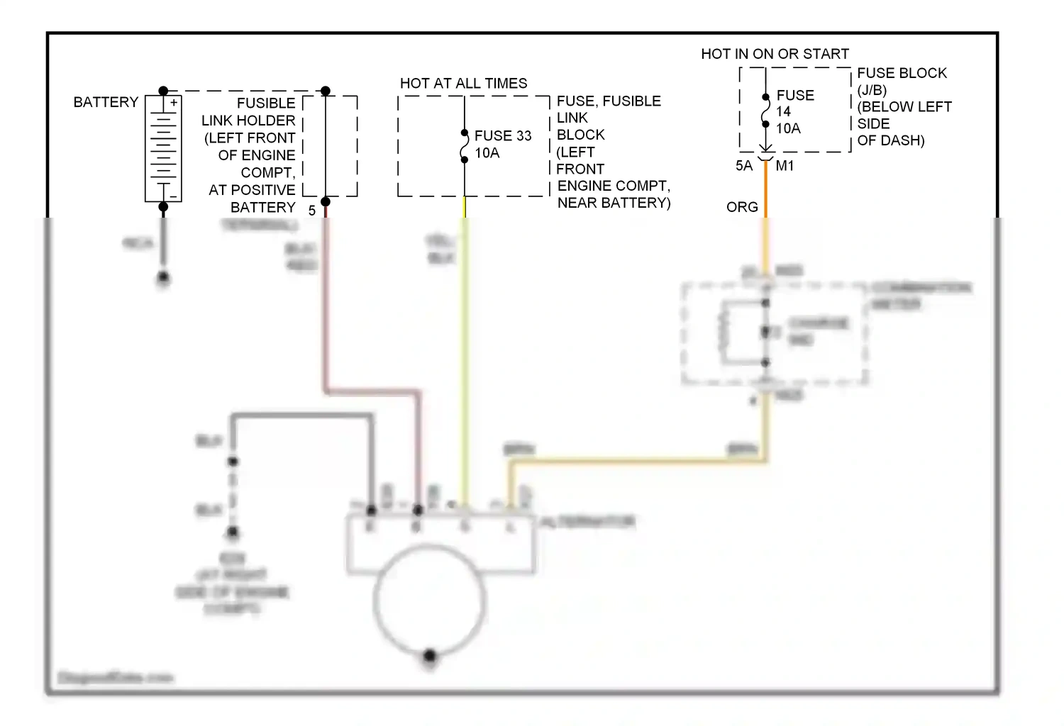 Wiring diagram combination meter for Nissan Murano Z50 (2002-2008) (13 of 18)