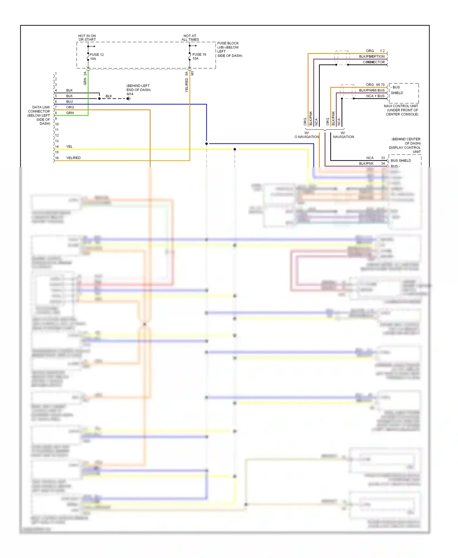 Wiring diagram combination meter for Nissan Murano Z50 (2002-2008) (3 of 18)