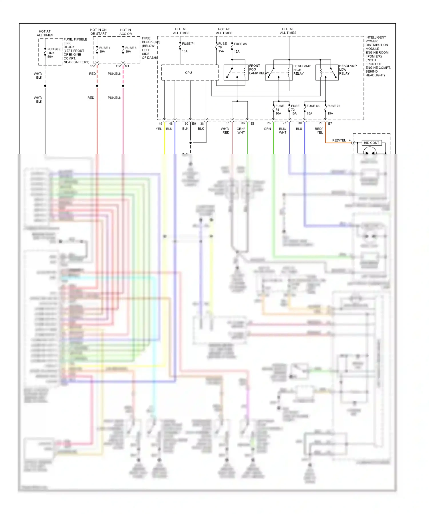 Wiring diagram combination meter for Nissan Murano Z50 (2002-2008) (7 of 18)