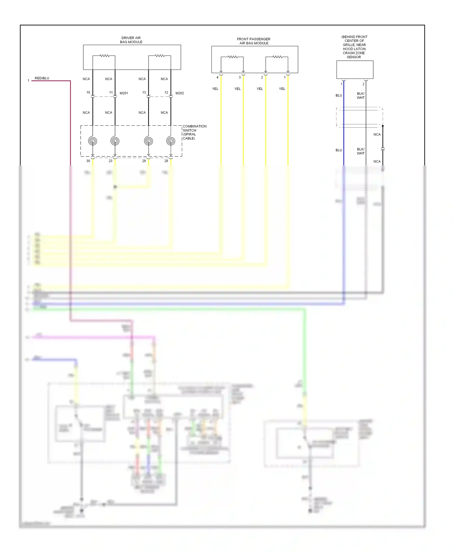 Wiring diagram crash zone sensor for Nissan Murano Z50 (2002-2008) (1 of 1)