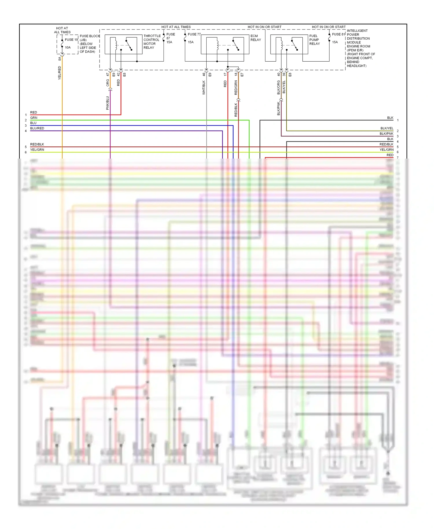 Wiring diagram sensor 1 for Nissan Murano Z50 (2002-2008) (2 of 2)