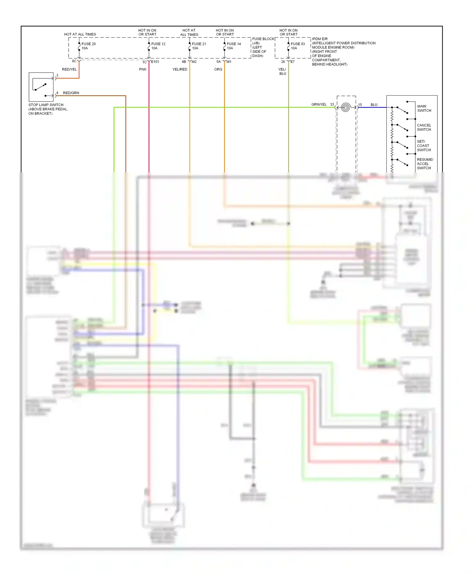 Wiring diagram sensor 2 for Nissan Murano Z50 (2002-2008) (1 of 2)