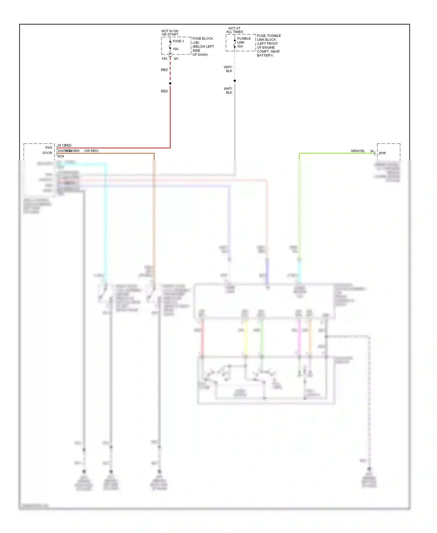 Wiring diagram slide switch for Nissan Murano Z50 (2002-2008) (1 of 1)