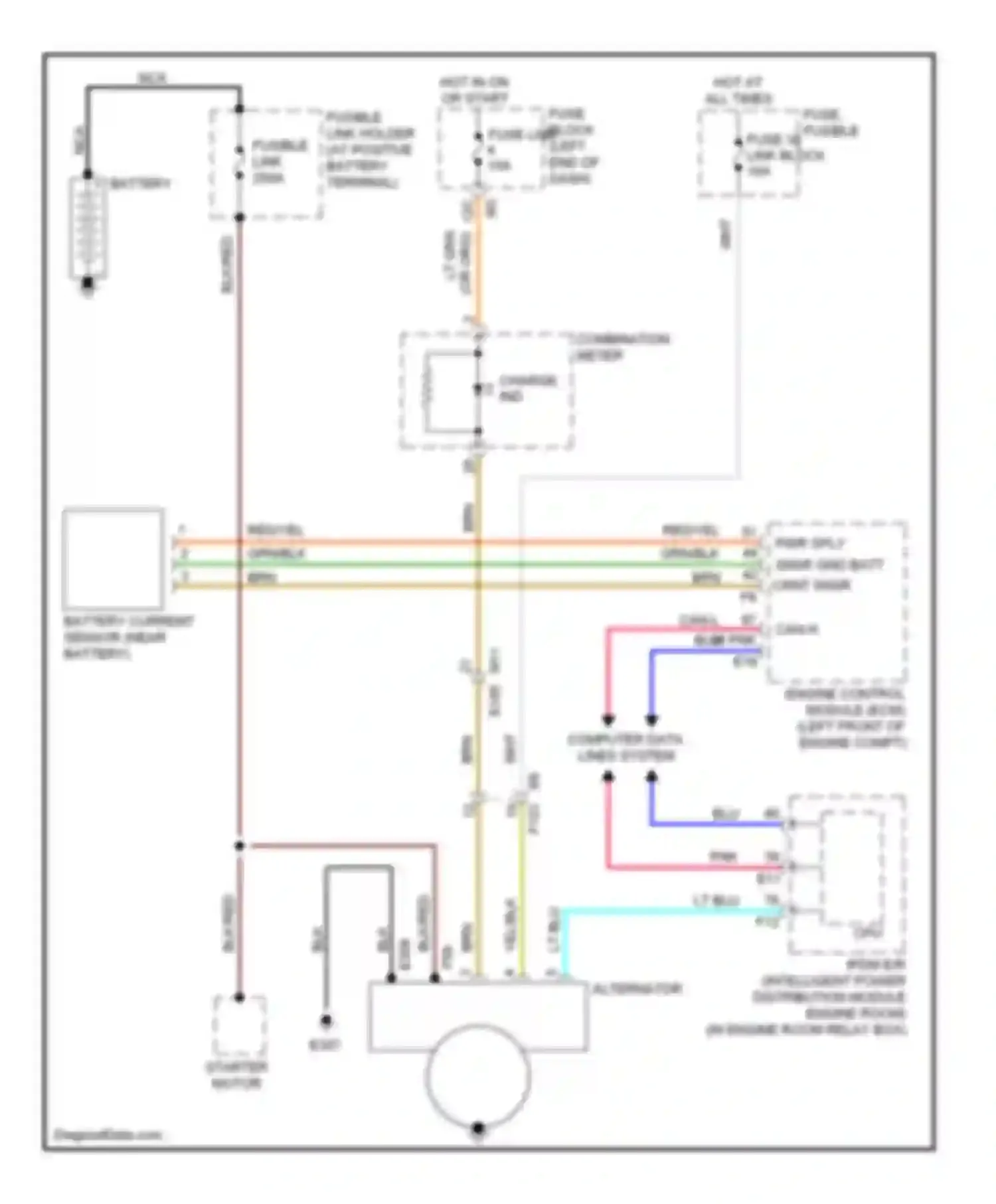 Murano Nissan Z51 facelift 2 (2011-2015): Charging circuit