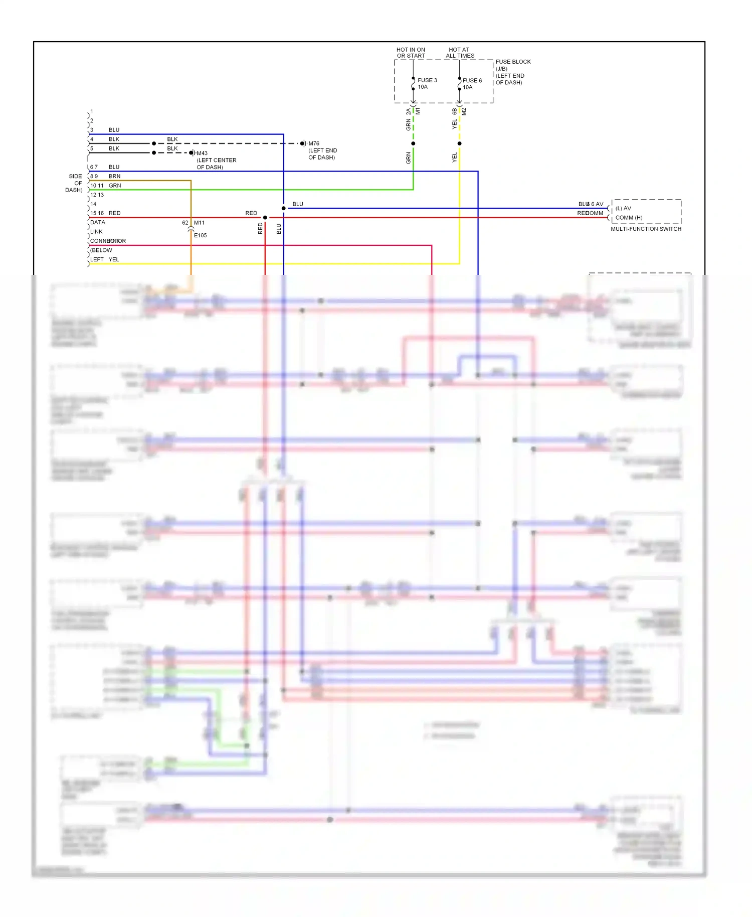 Wiring diagram av control unit for Nissan Murano Z51 facelift 2 (2011-2015) (1 of 20)