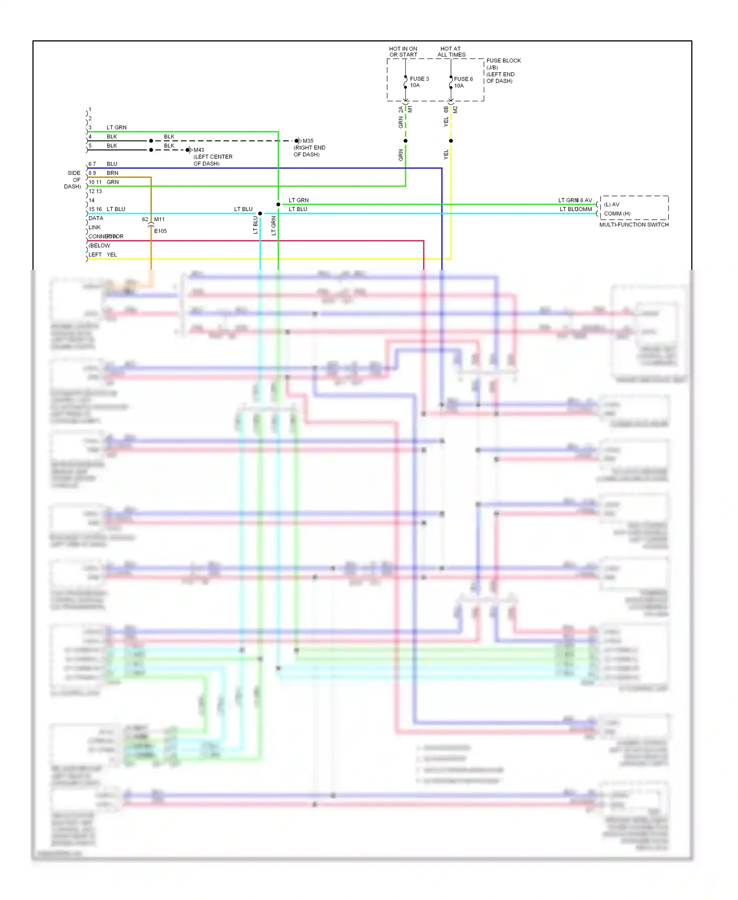 Wiring diagram combination meter for Nissan Murano Z51 facelift 2 (2011-2015) (6 of 32)