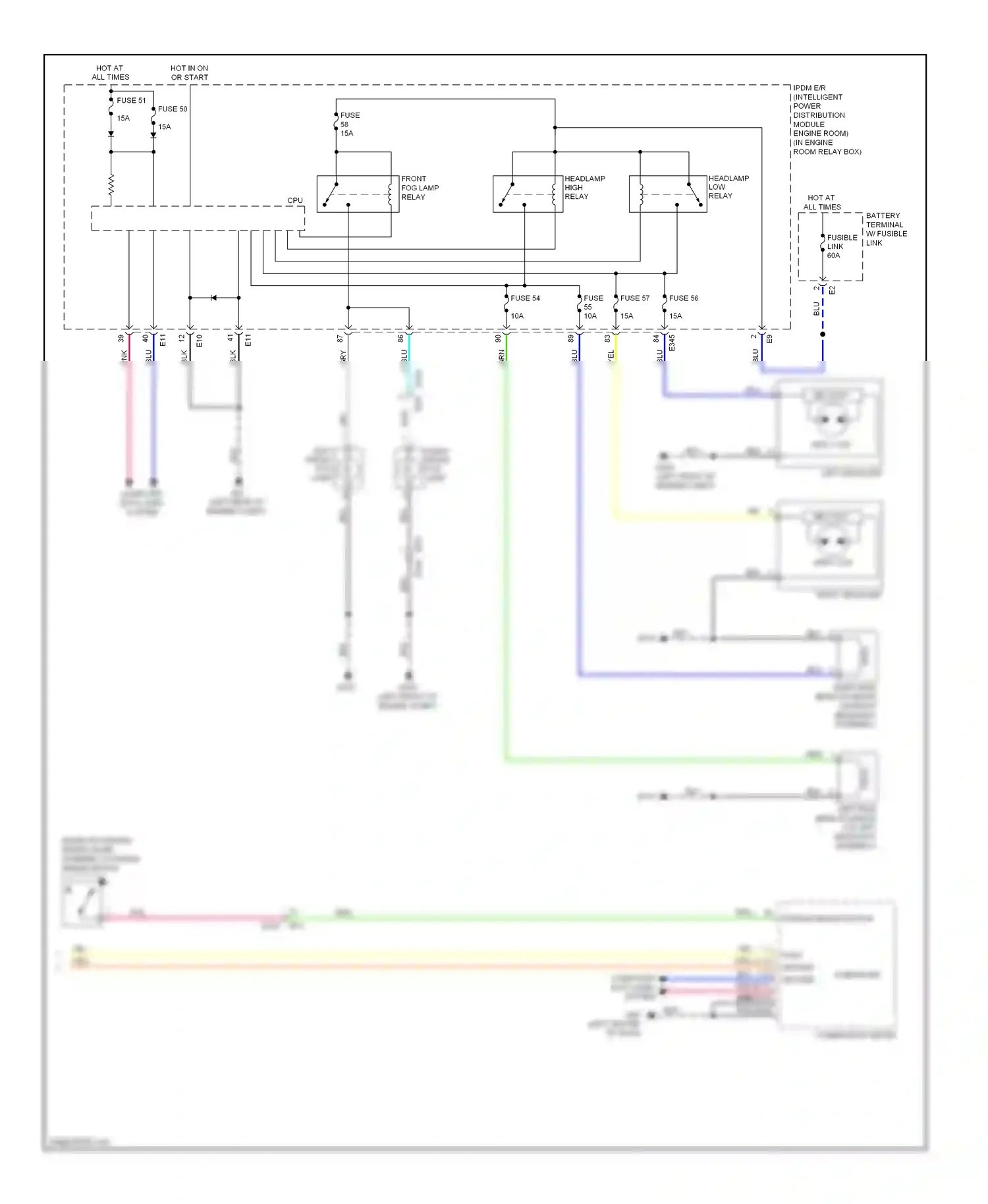 Wiring diagram combination meter for Nissan Murano Z51 facelift 2 (2011-2015) (10 of 32)