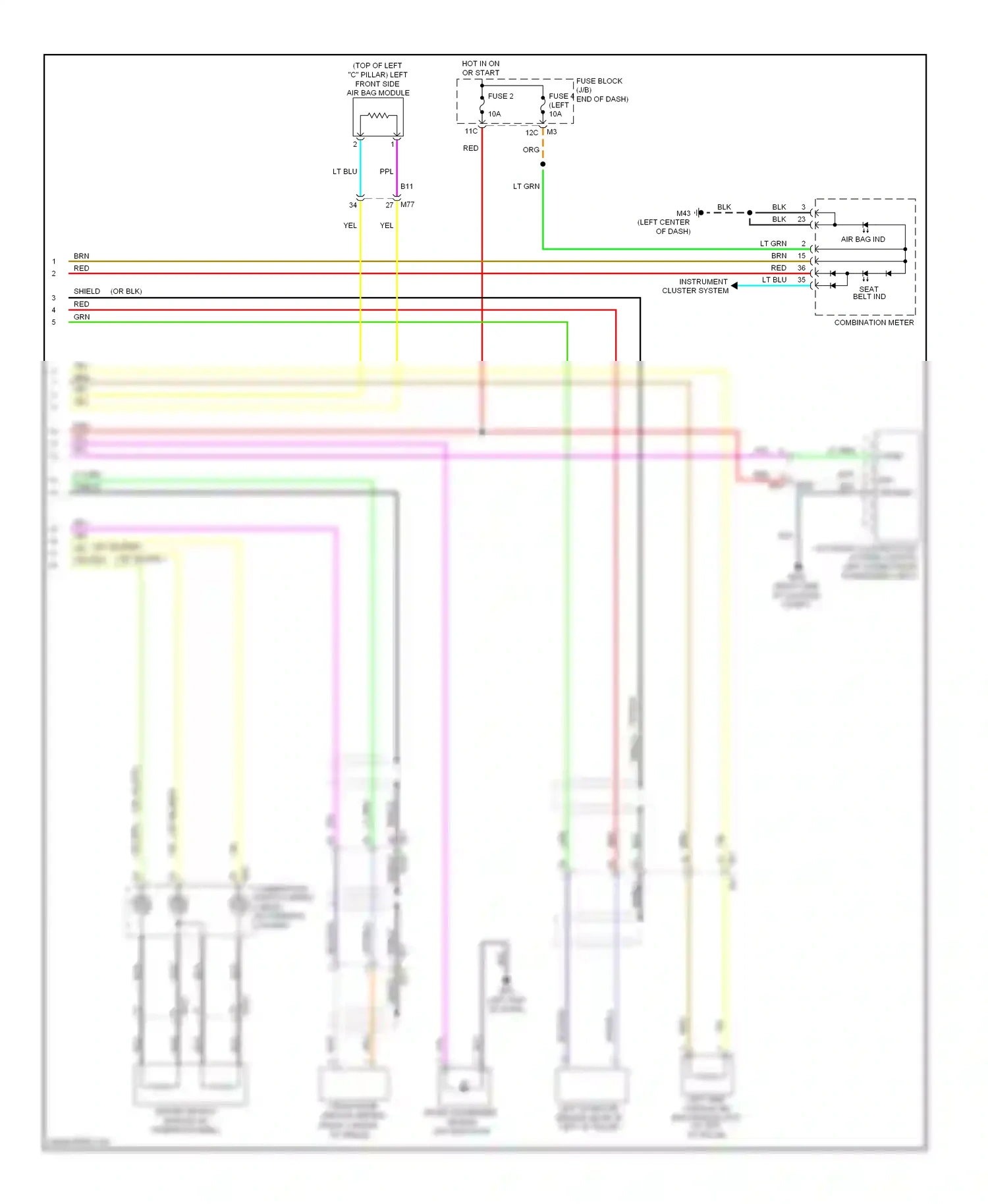Wiring diagram combination meter for Nissan Murano Z51 facelift 2 (2011-2015) (29 of 32)