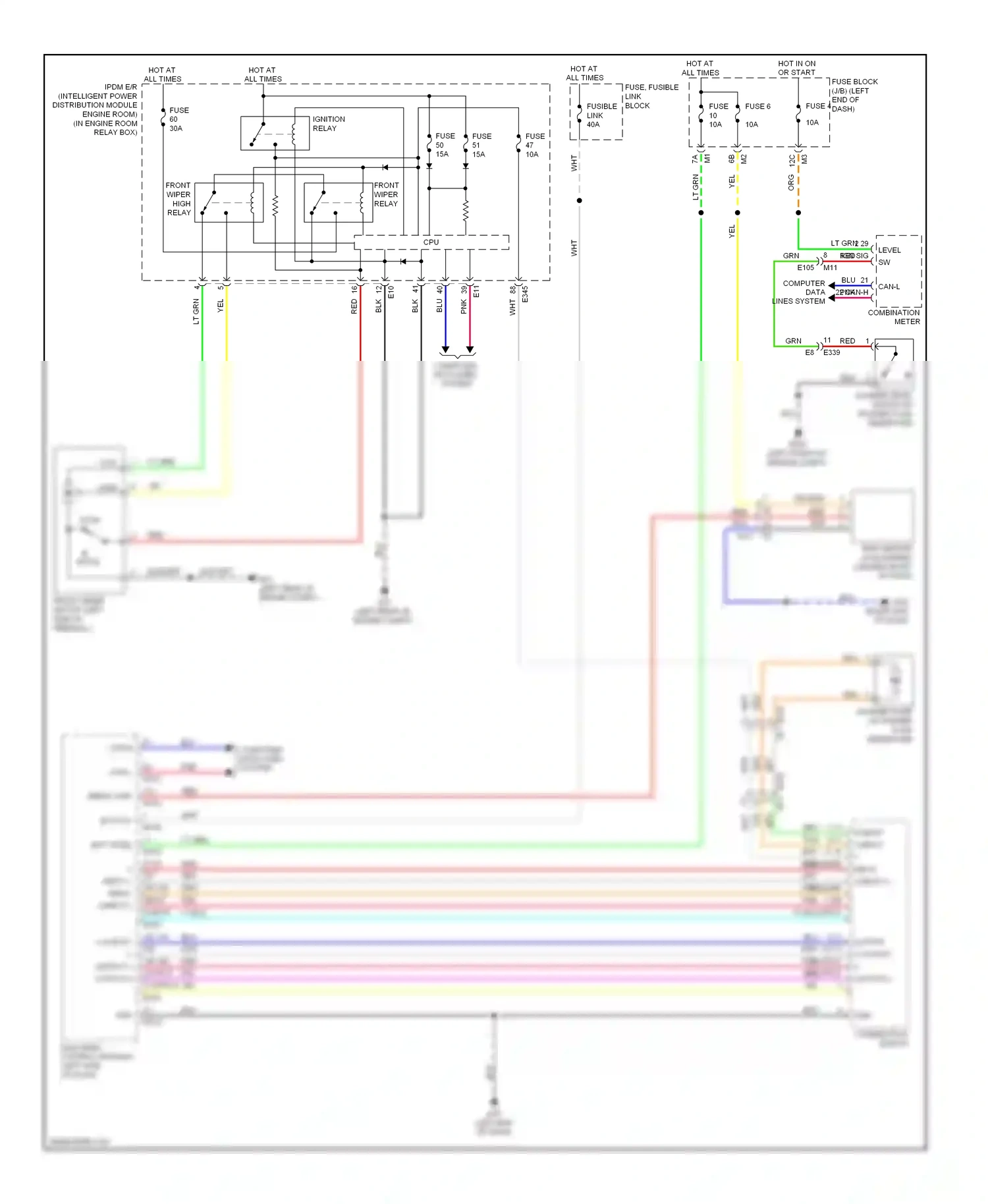 Wiring diagram combination meter for Nissan Murano Z51 facelift 2 (2011-2015) (31 of 32)
