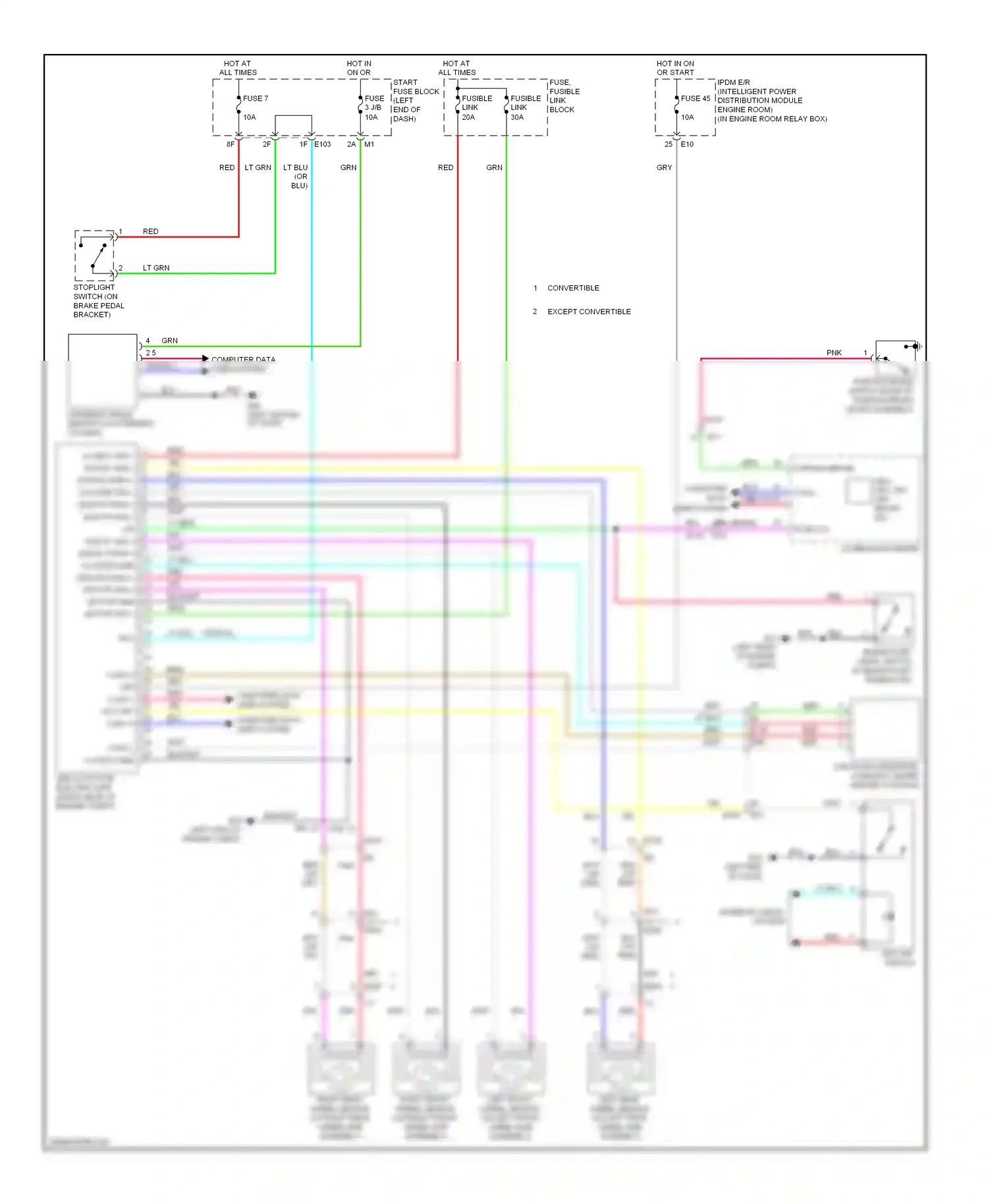 Wiring diagram combination meter for Nissan Murano Z51 facelift 2 (2011-2015) (1 of 32)