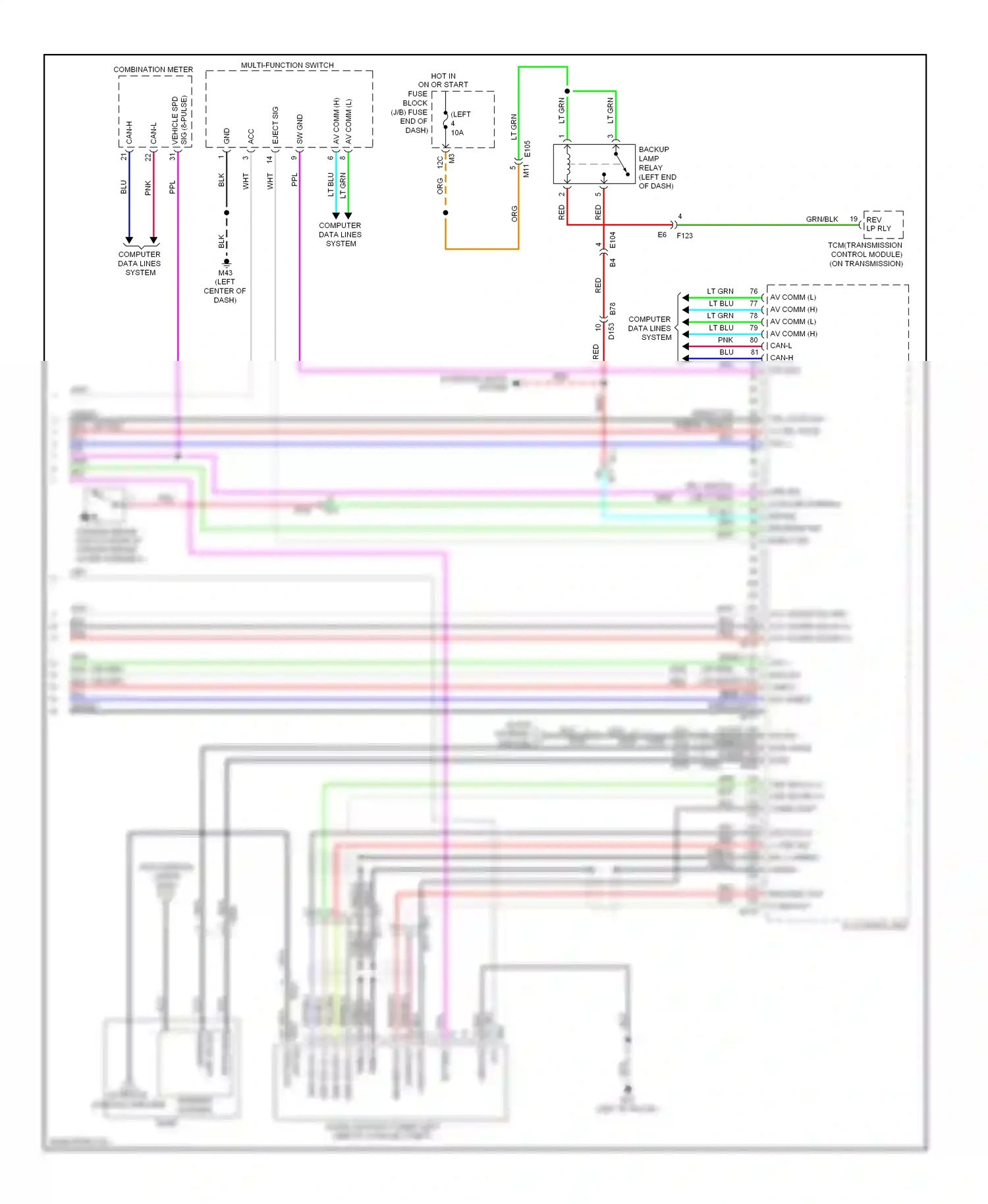 Wiring diagram computer data lines system for Nissan Murano Z51 facelift 2 (2011-2015) (43 of 72)