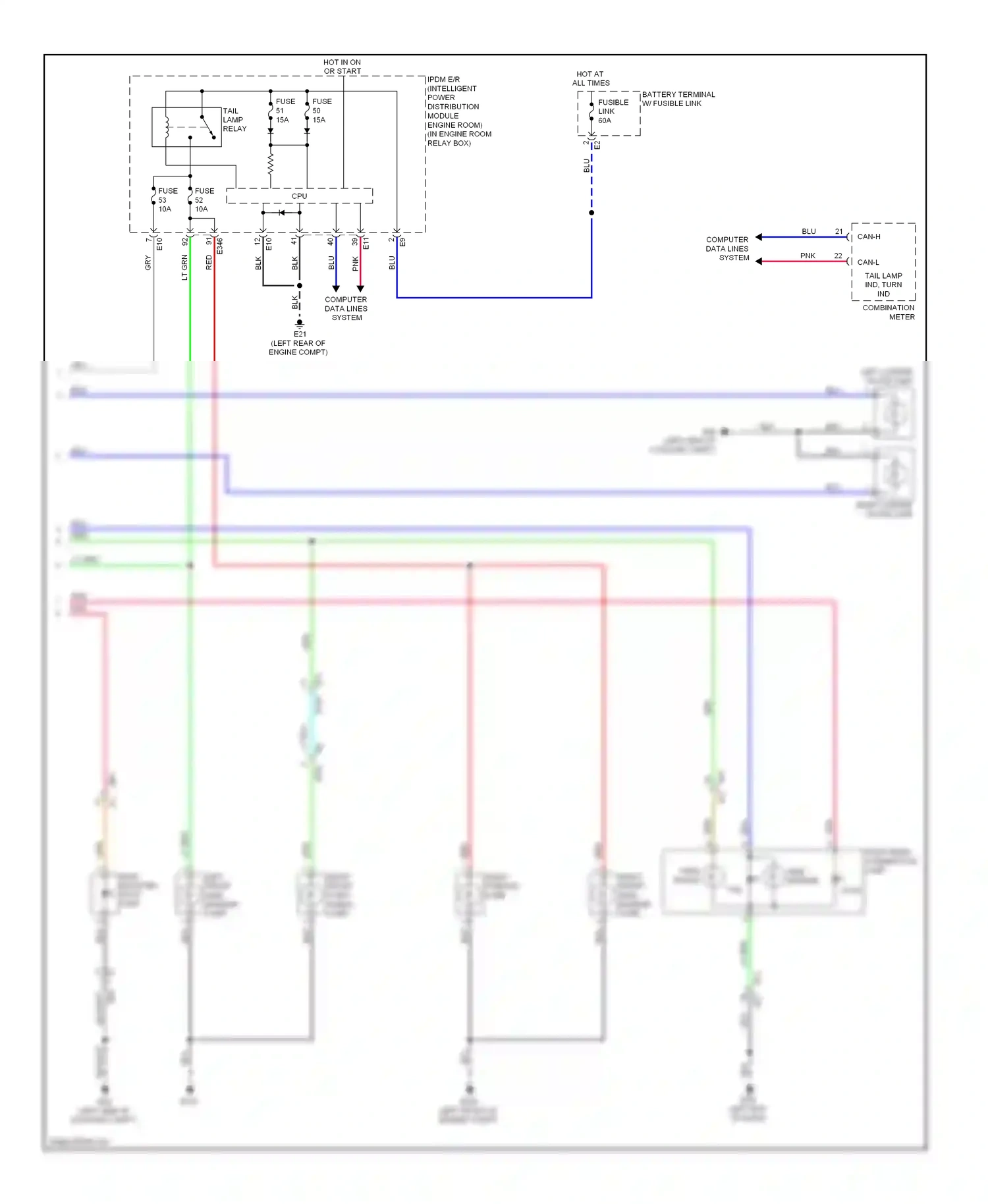 Wiring diagram computer data lines system for Nissan Murano Z51 facelift 2 (2011-2015) (15 of 72)