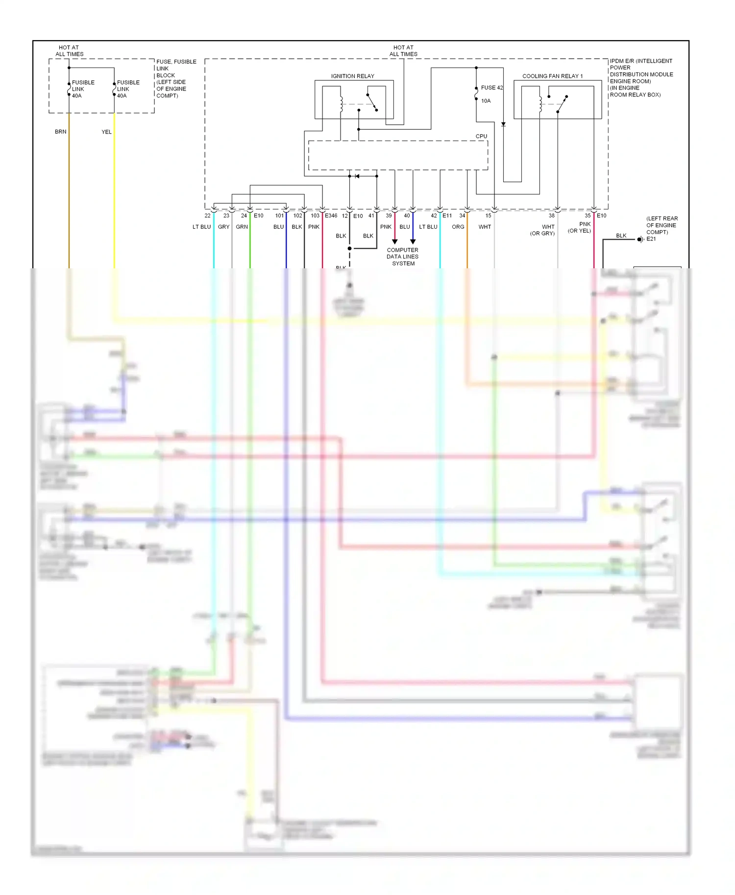 Wiring diagram computer data lines system for Nissan Murano Z51 facelift 2 (2011-2015) (8 of 72)