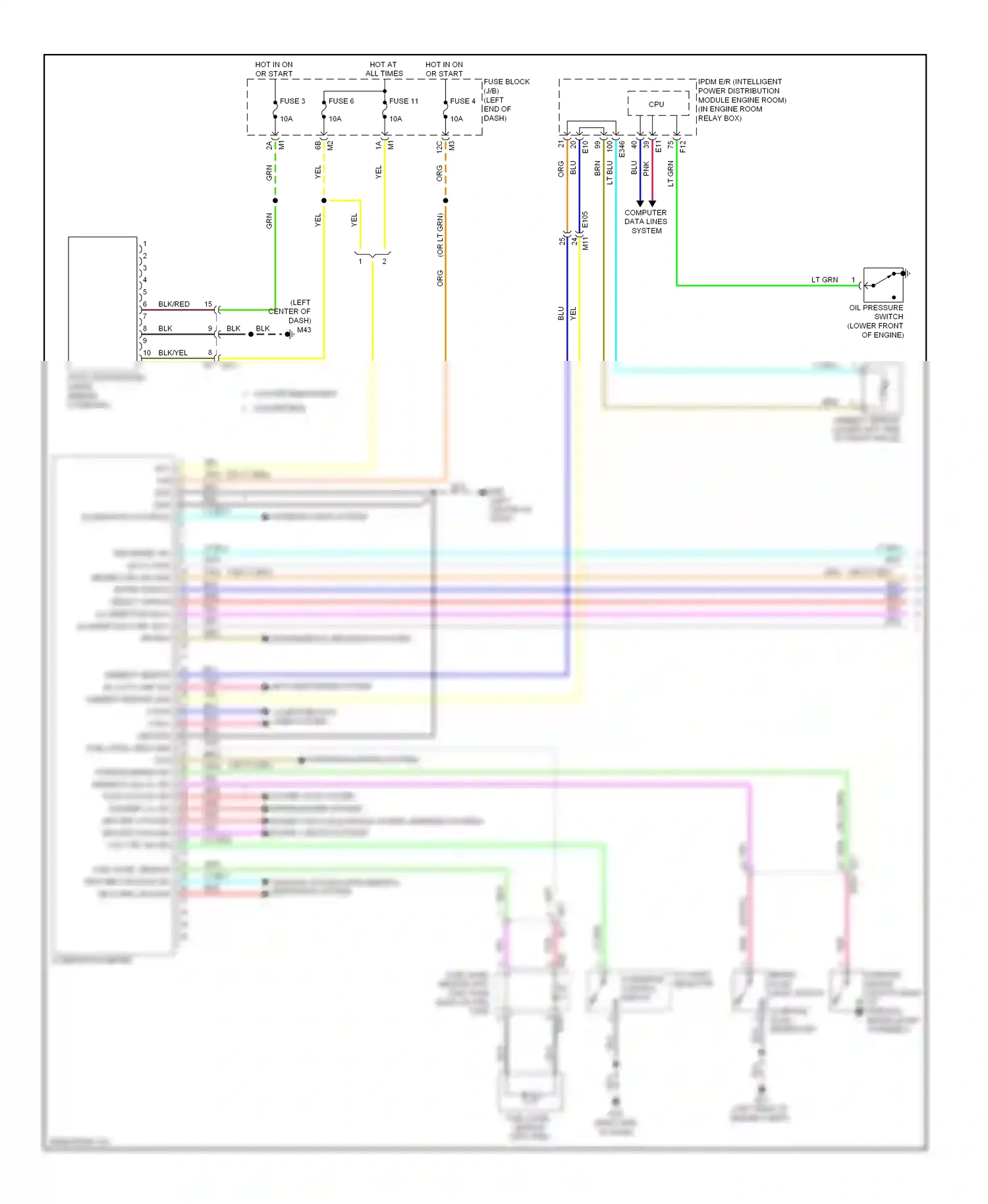 Wiring diagram cvt shift selector for Nissan Murano Z51 facelift 2 (2011-2015) (2 of 3)