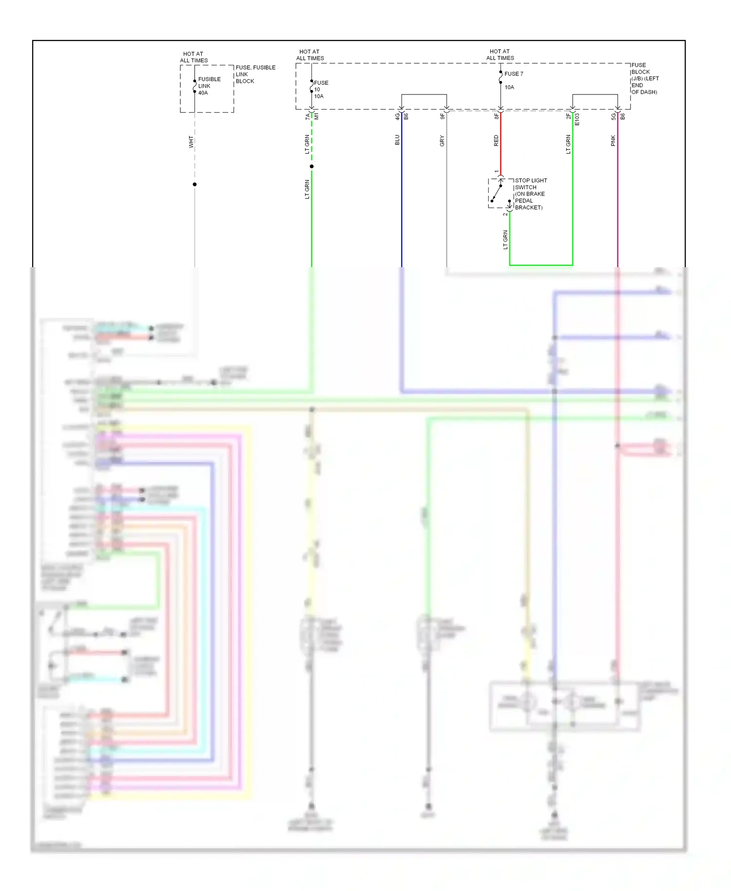 Wiring diagram hazard switch for Nissan Murano Z51 facelift 2 (2011-2015) (1 of 3)