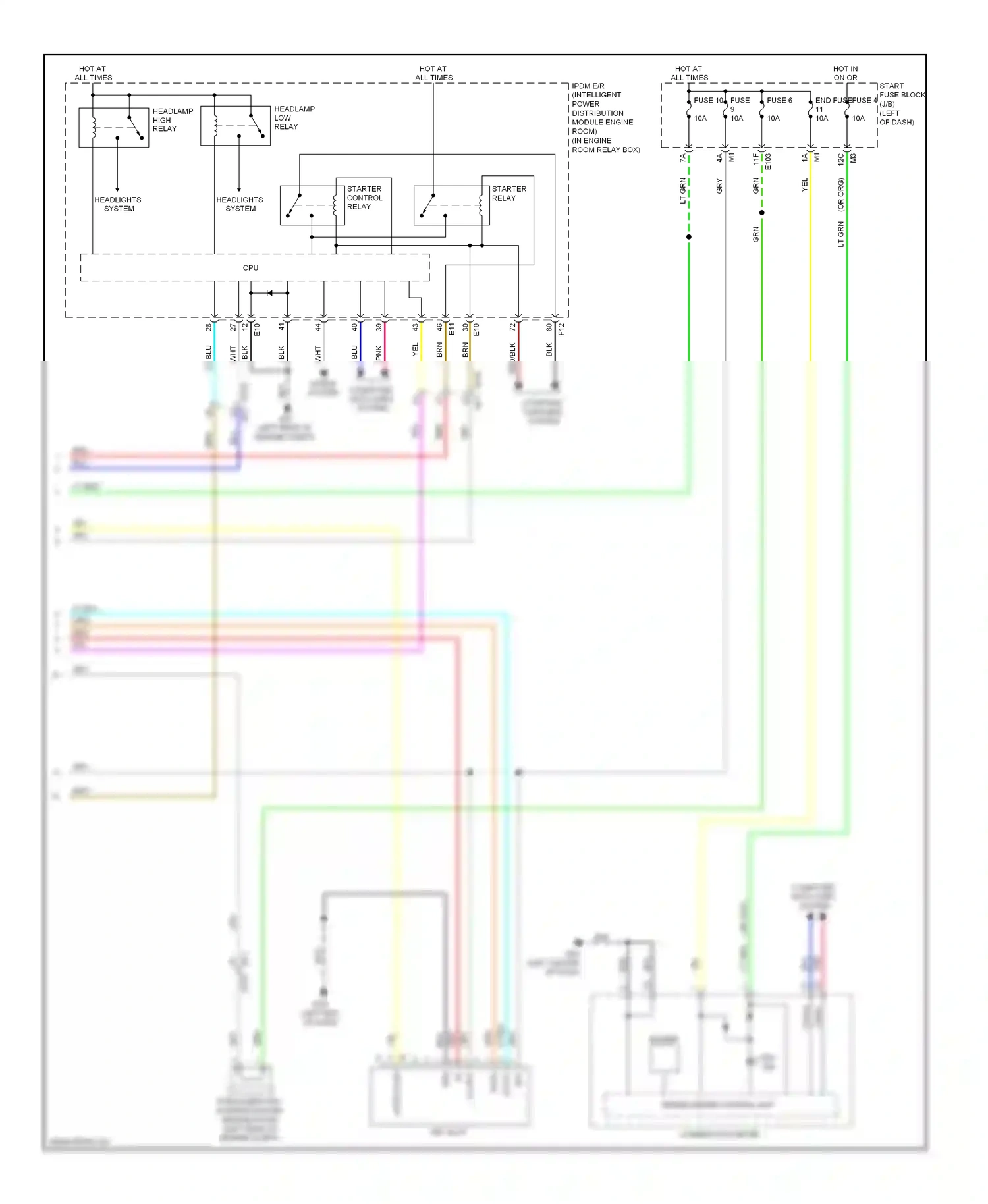 Wiring diagram horns computer system data lines system for Nissan Murano Z51 facelift 2 (2011-2015) (1 of 2)