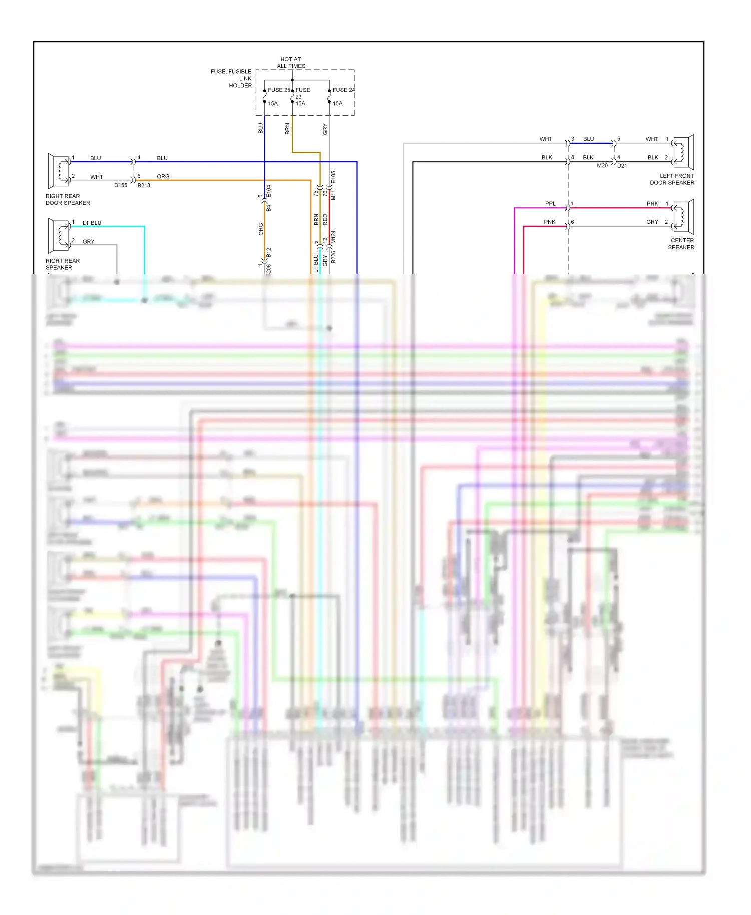 Wiring diagram left front squawker for Nissan Murano Z51 facelift 2 (2011-2015) (4 of 5)