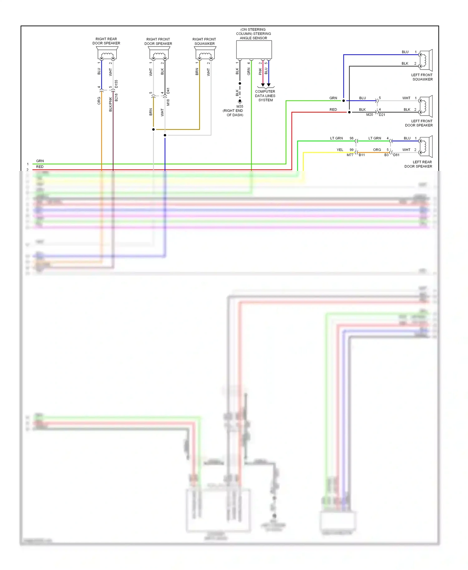 Wiring diagram left front squawker for Nissan Murano Z51 facelift 2 (2011-2015) (1 of 5)