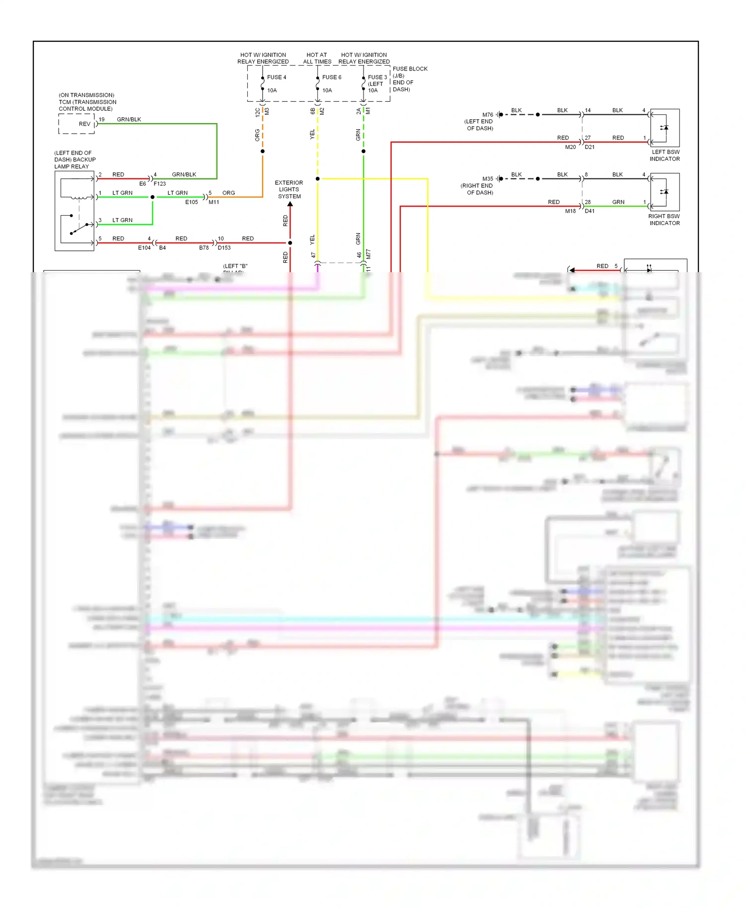 Wiring diagram lights system for Nissan Murano Z51 facelift 2 (2011-2015) (2 of 3)