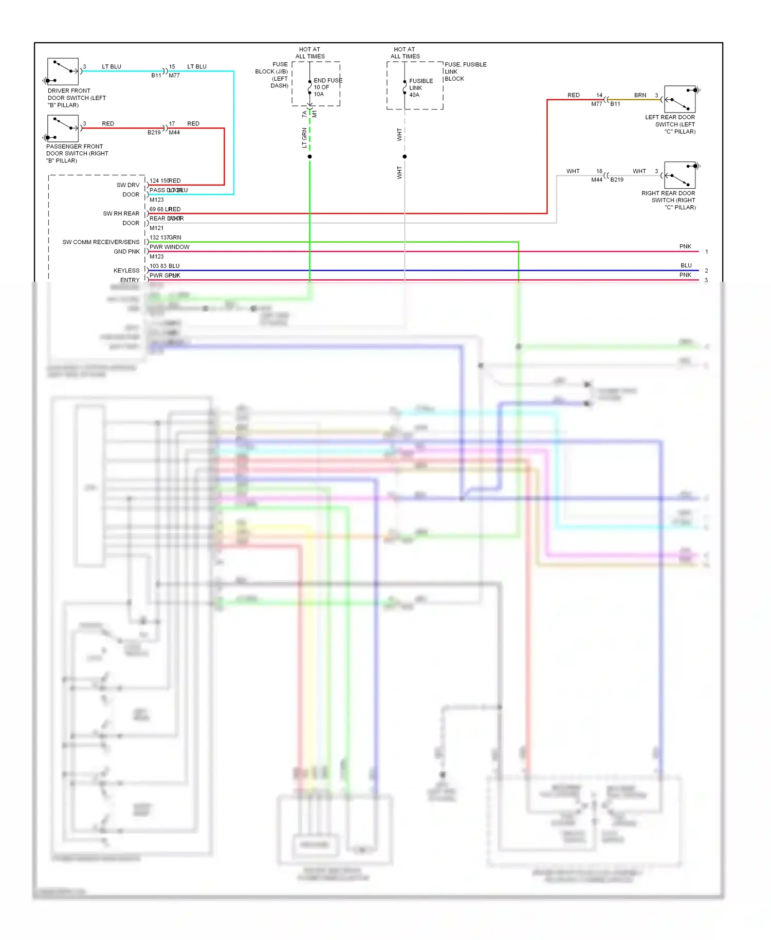 Wiring diagram lock switch lock for Nissan Murano Z51 facelift 2 (2011-2015) (1 of 1)