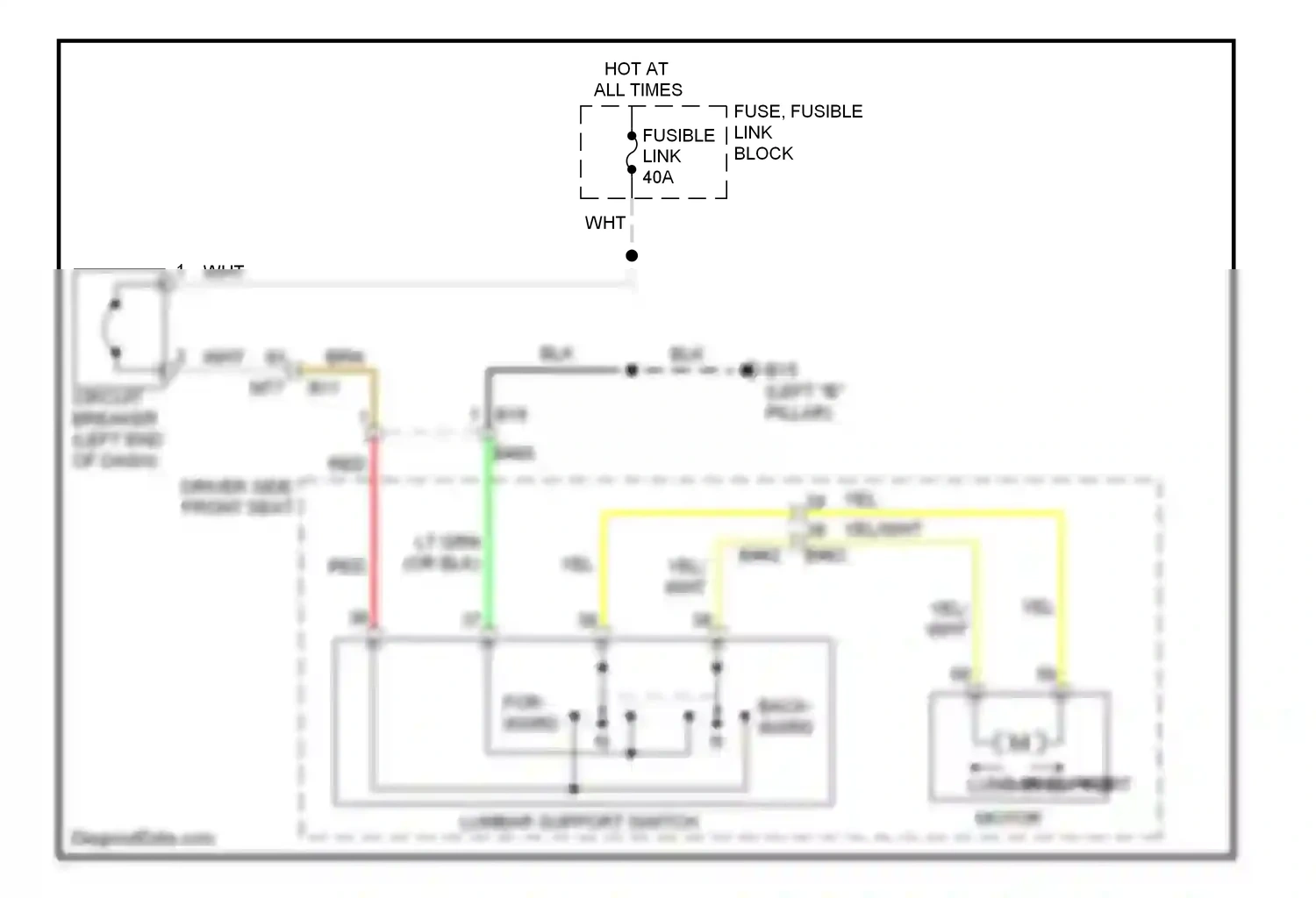Wiring diagram lumbar support switch for Nissan Murano Z51 facelift 2 (2011-2015) (1 of 3)