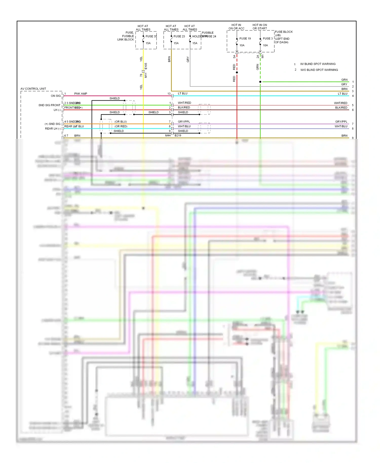 Wiring diagram navigation system for Nissan Murano Z51 facelift 2 (2011-2015) (1 of 2)