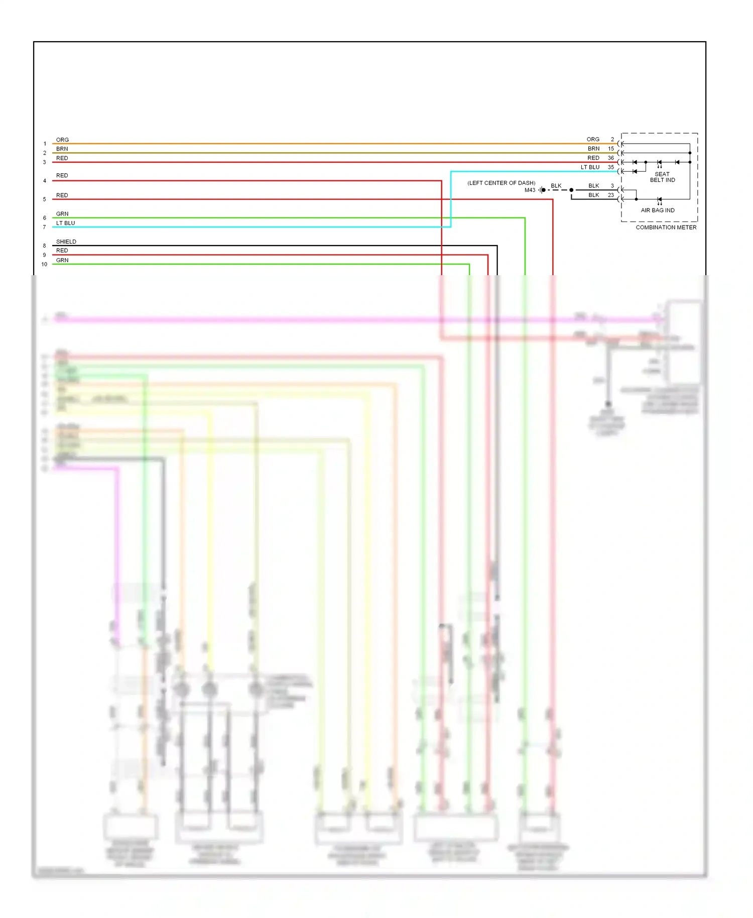 Wiring diagram occupant classification system control unit (under front for Nissan Murano Z51 facelift 2 (2011-2015) (1 of 2)