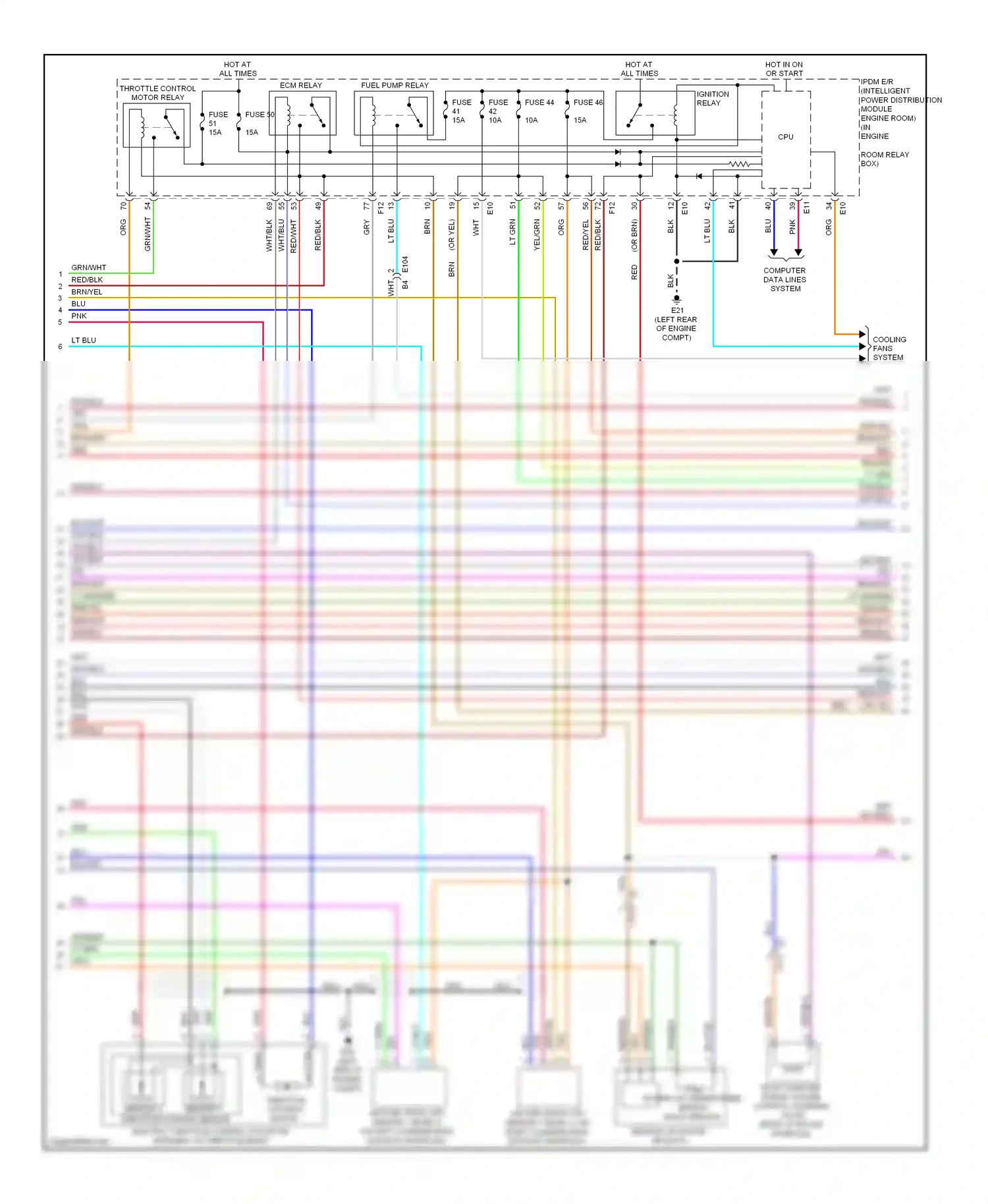Wiring diagram power distribution module engine room) (in engine for Nissan Murano Z51 facelift 2 (2011-2015) (1 of 1)
