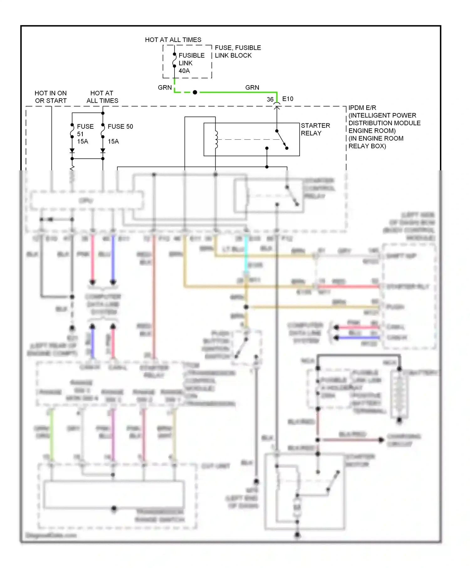 Wiring diagram push button ignition switch for Nissan Murano Z51 facelift 2 (2011-2015) (9 of 9)