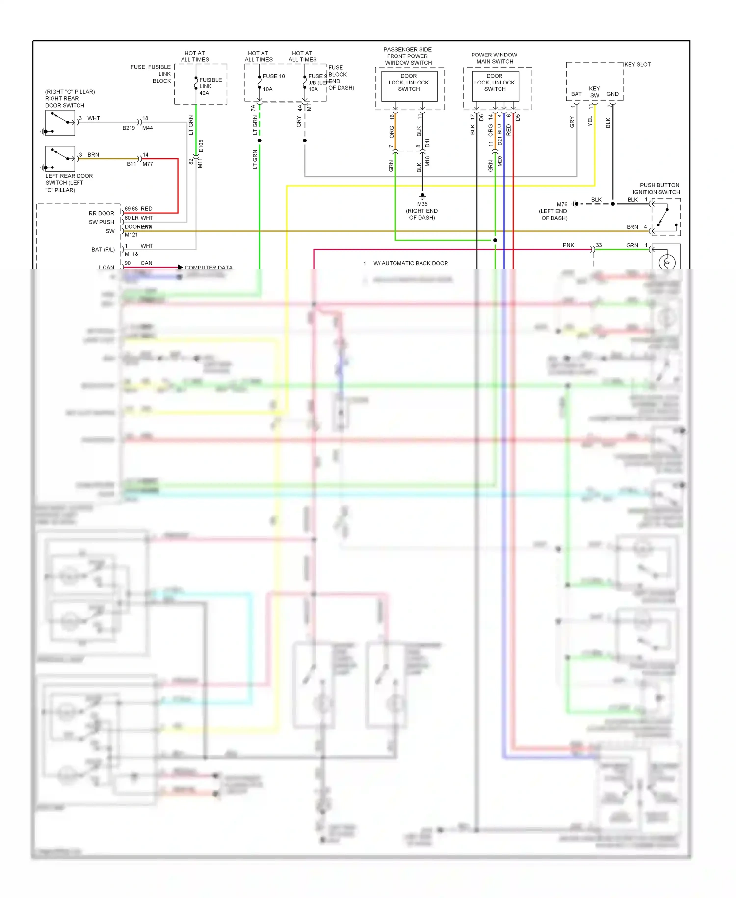 Wiring diagram push button ignition switch for Nissan Murano Z51 facelift 2 (2011-2015) (4 of 9)