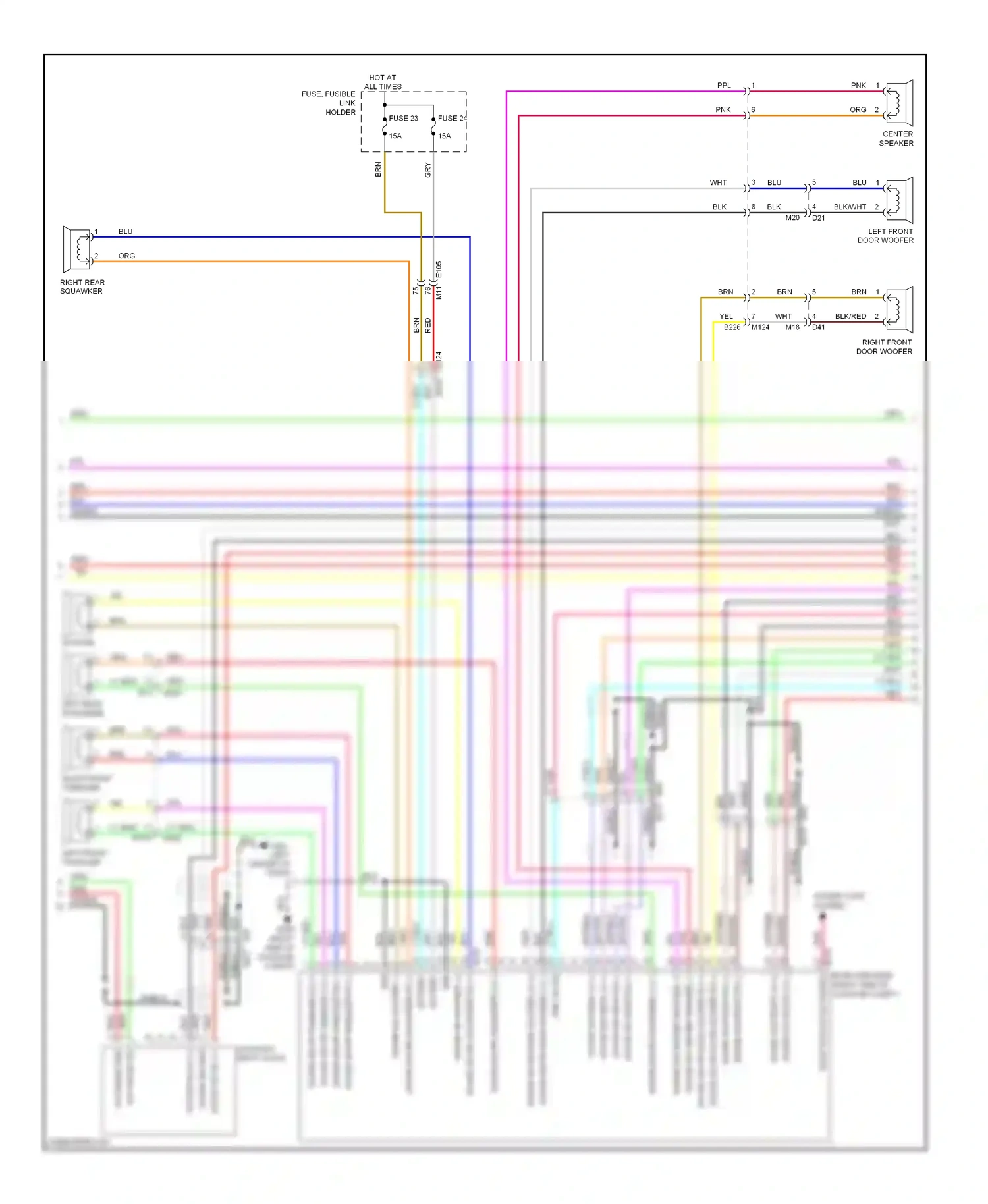 Wiring diagram right front twiddler for Nissan Murano Z51 facelift 2 (2011-2015) (2 of 3)