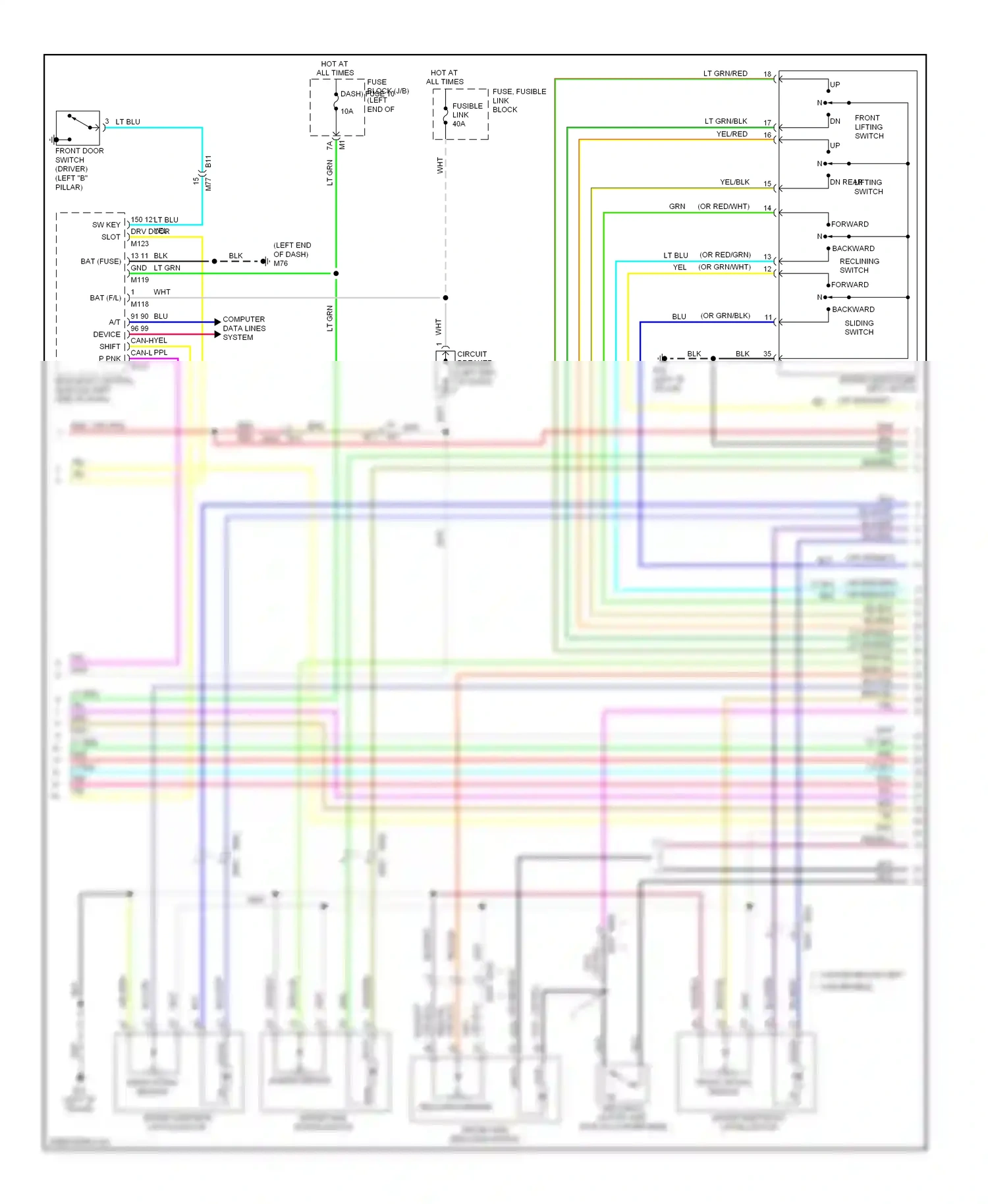 Wiring diagram sliding sensor for Nissan Murano Z51 facelift 2 (2011-2015) (1 of 1)