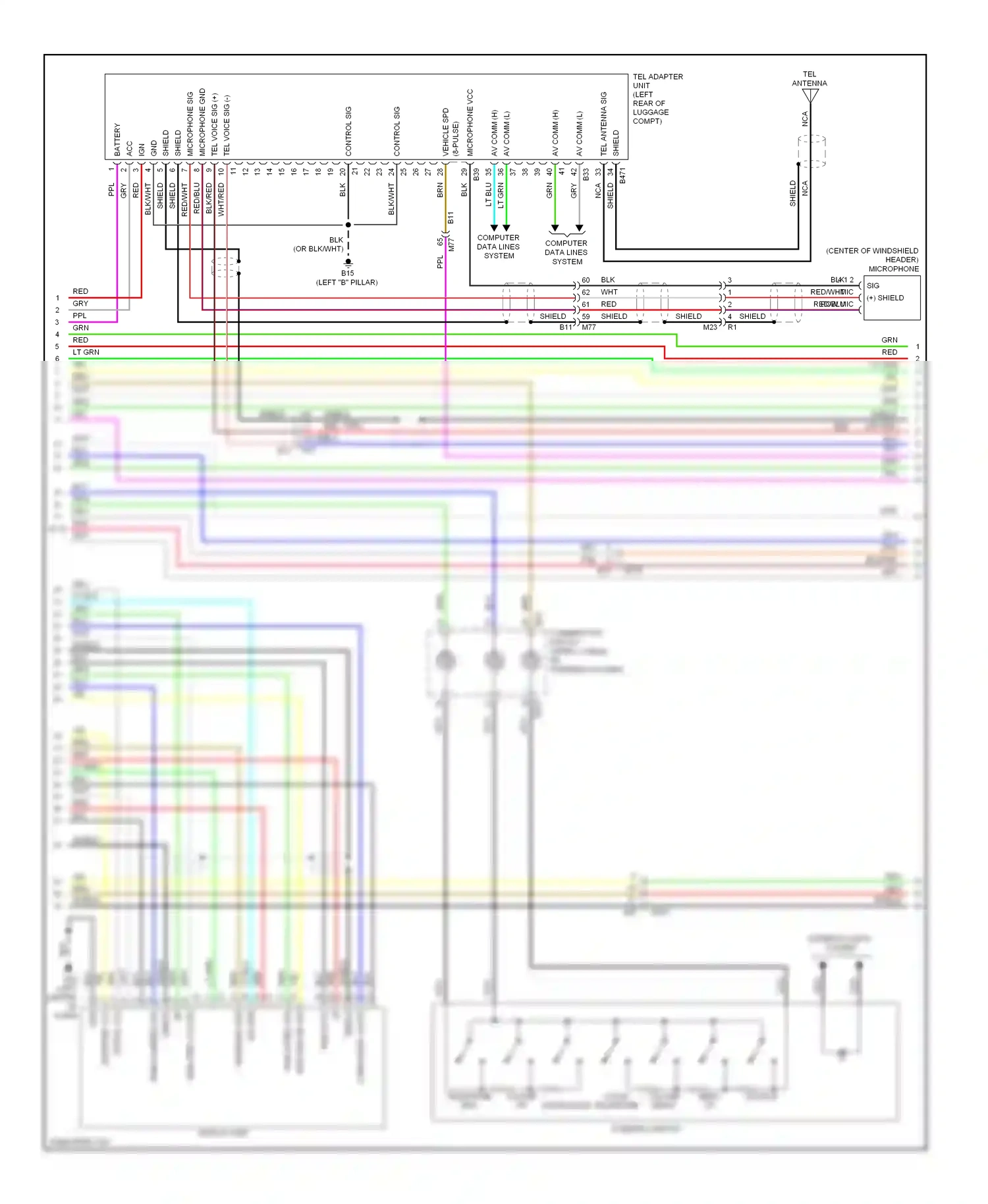 Wiring diagram steering switch for Nissan Murano Z51 facelift 2 (2011-2015) (1 of 7)