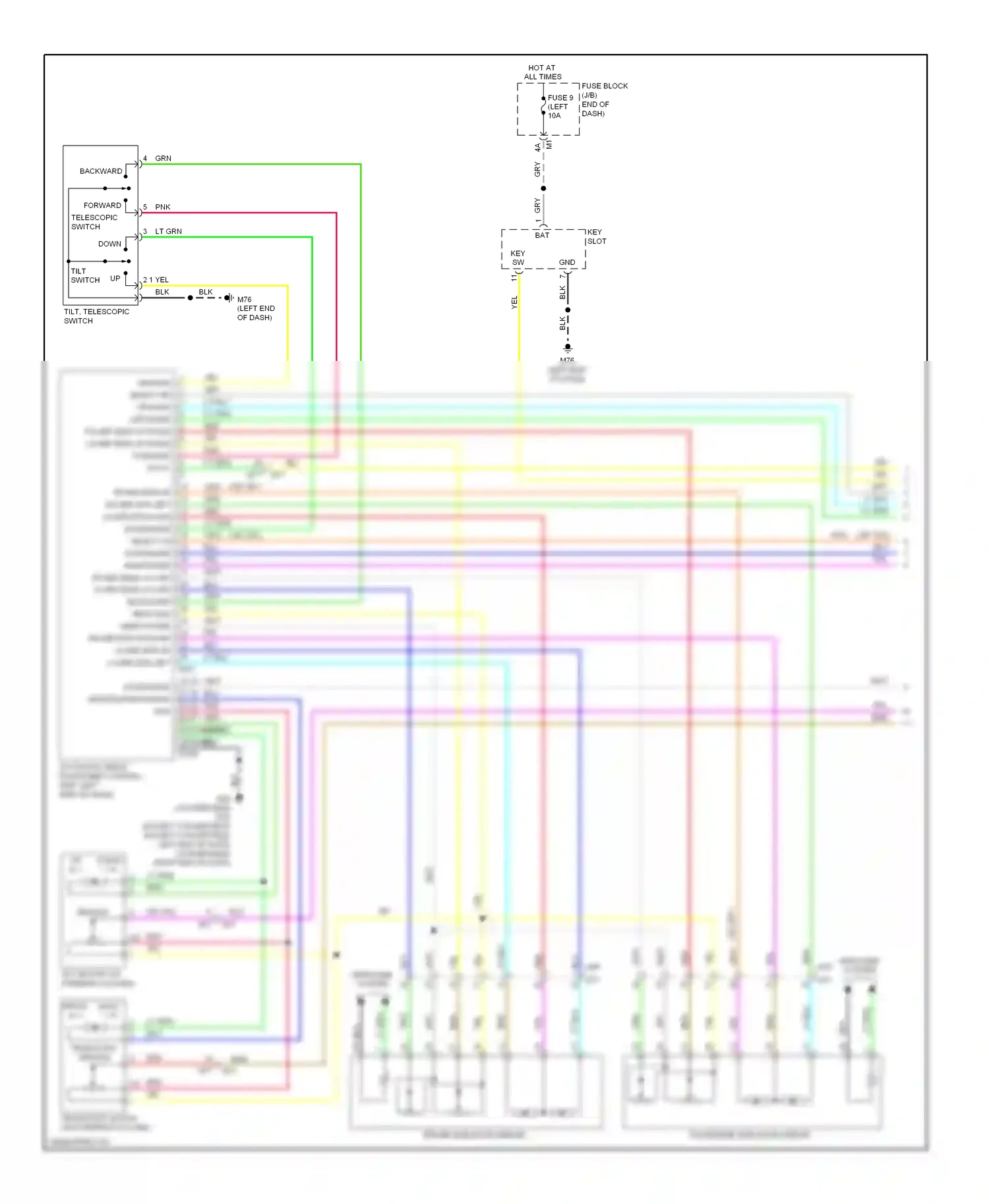 Wiring diagram telescopic sensor for Nissan Murano Z51 facelift 2 (2011-2015) (1 of 1)