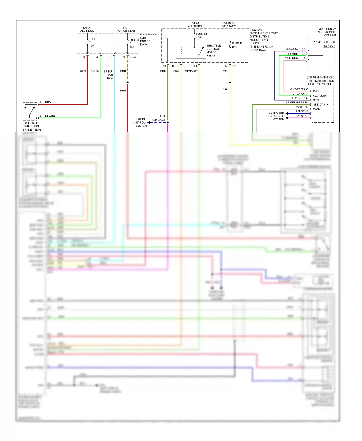 Wiring diagram throttle position sensor for Nissan Murano Z51 facelift 2 (2011-2015) (1 of 1)