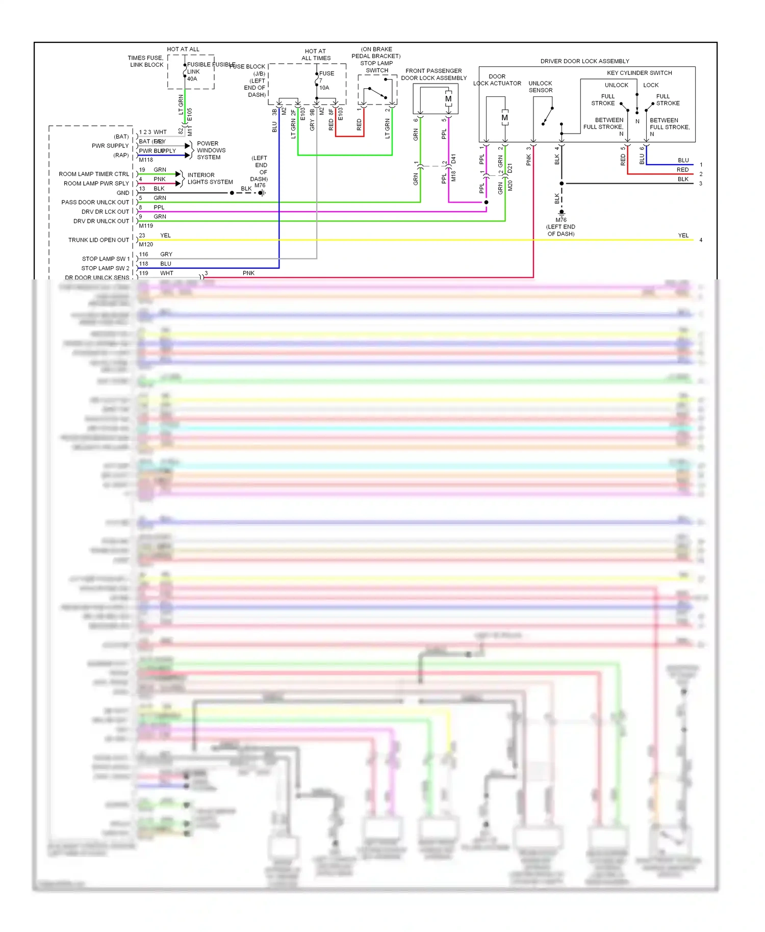 Wiring diagram unlock sensor for Nissan Murano Z51 facelift 2 (2011-2015) (1 of 4)