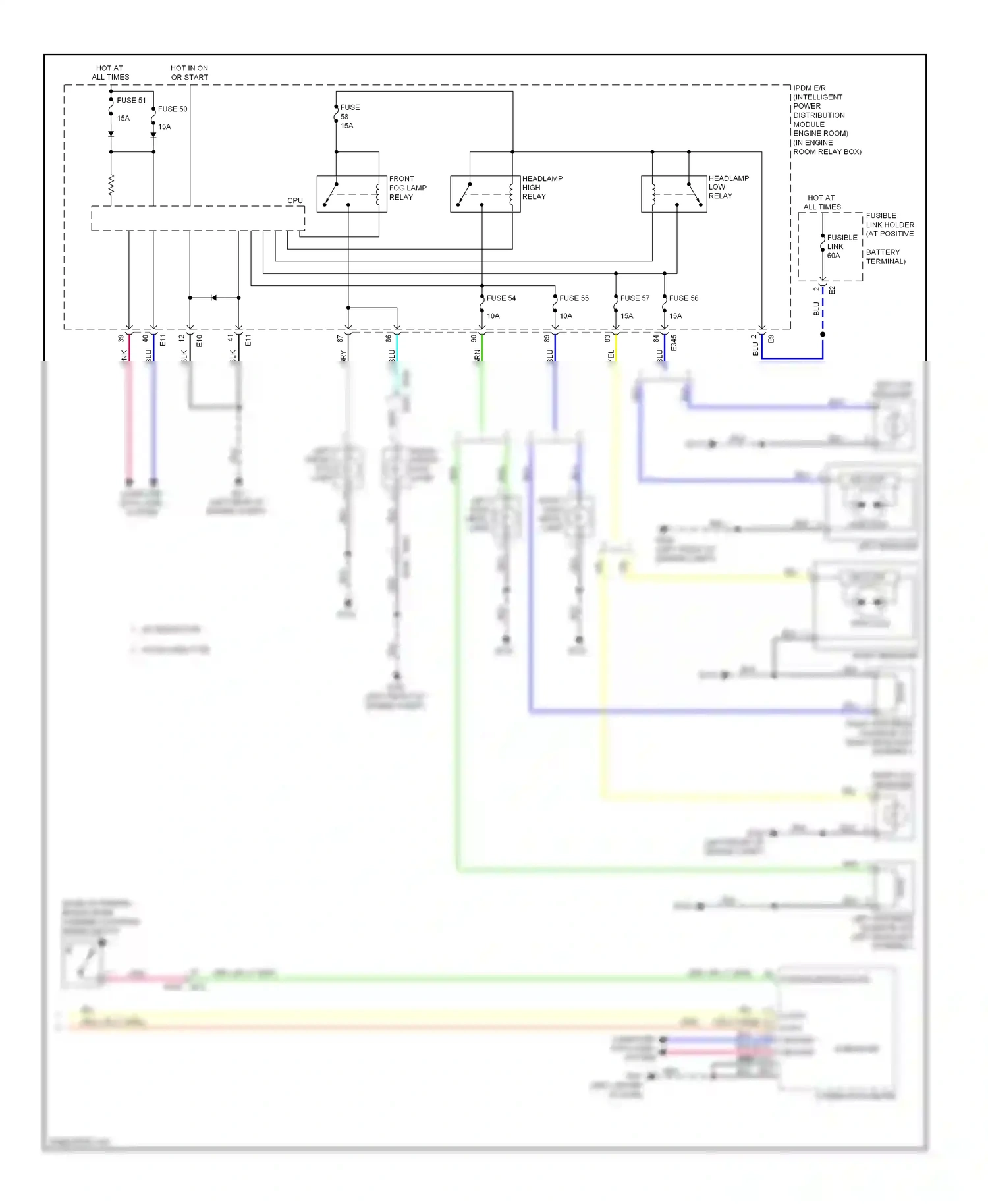 Wiring diagram w/ halogen type for Nissan Murano Z51 facelift 2 (2011-2015) (1 of 1)